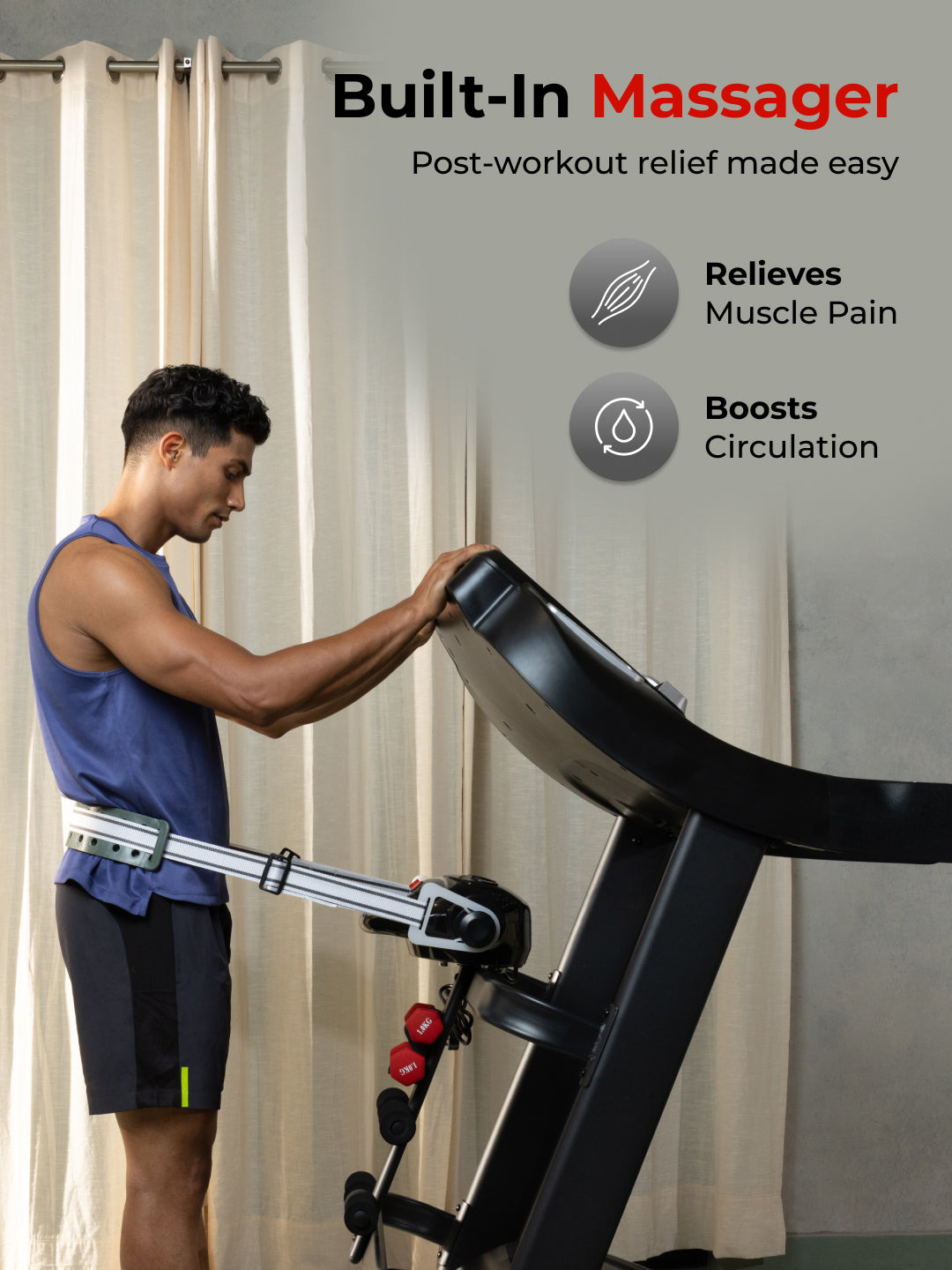 Smartrun Davie 7 HP Peak Treadmill | 15-level Auto-Incline & Massager | Max Weight-150kg | Max Speed-20kmph (with 6 Months Extended Warranty)