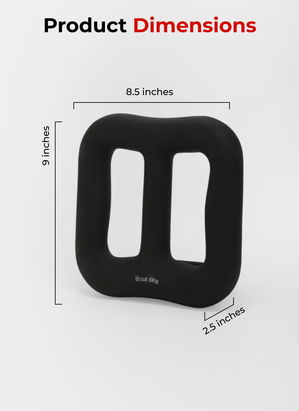 Cult MultiFlex 6KG 3-in-1 Neoprene Coated Weight | Use as Kettlebell, Dumbbell & Weight Plate | Ideal for Full Body Workouts