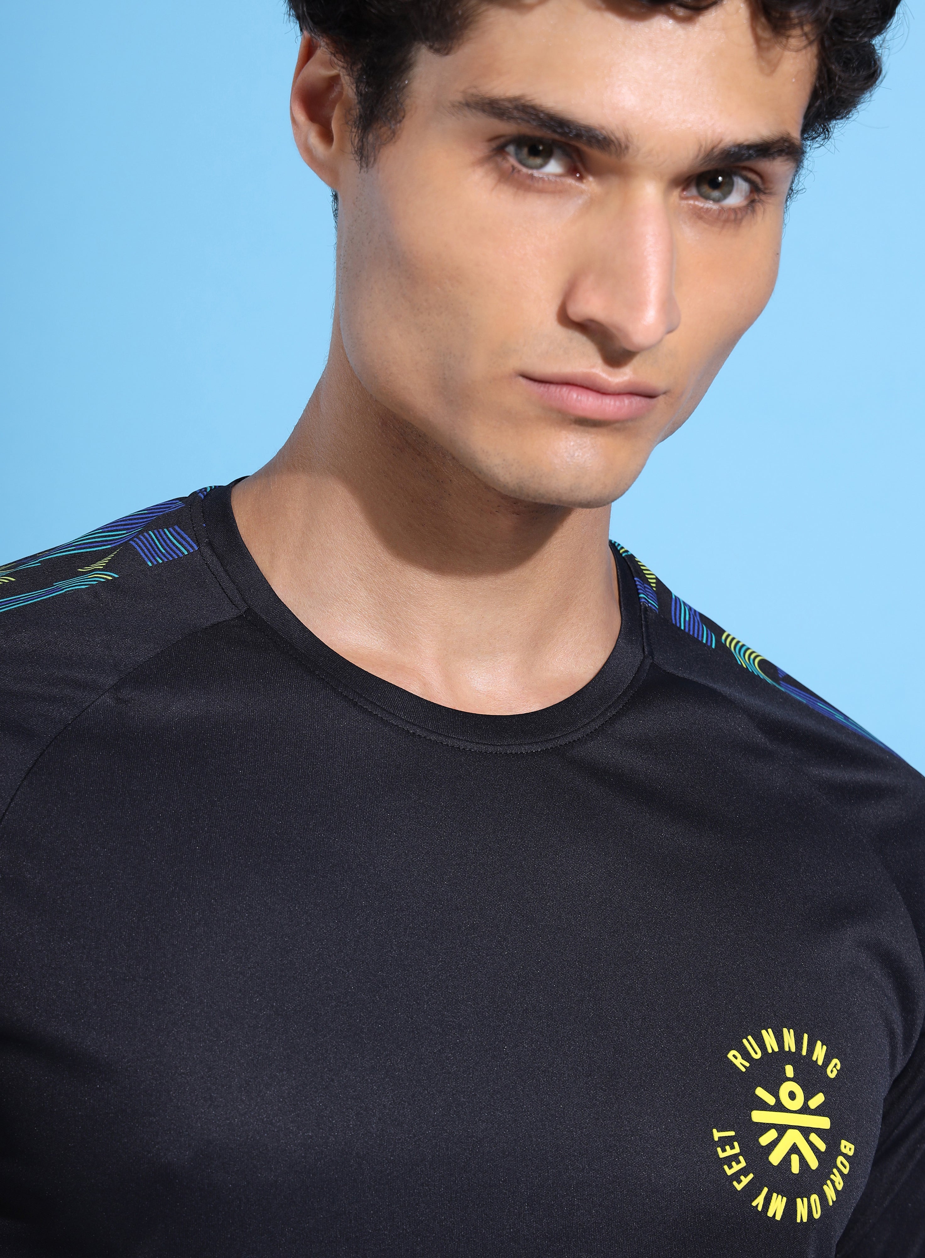 Panelled T-shirt with Sleeve Taping