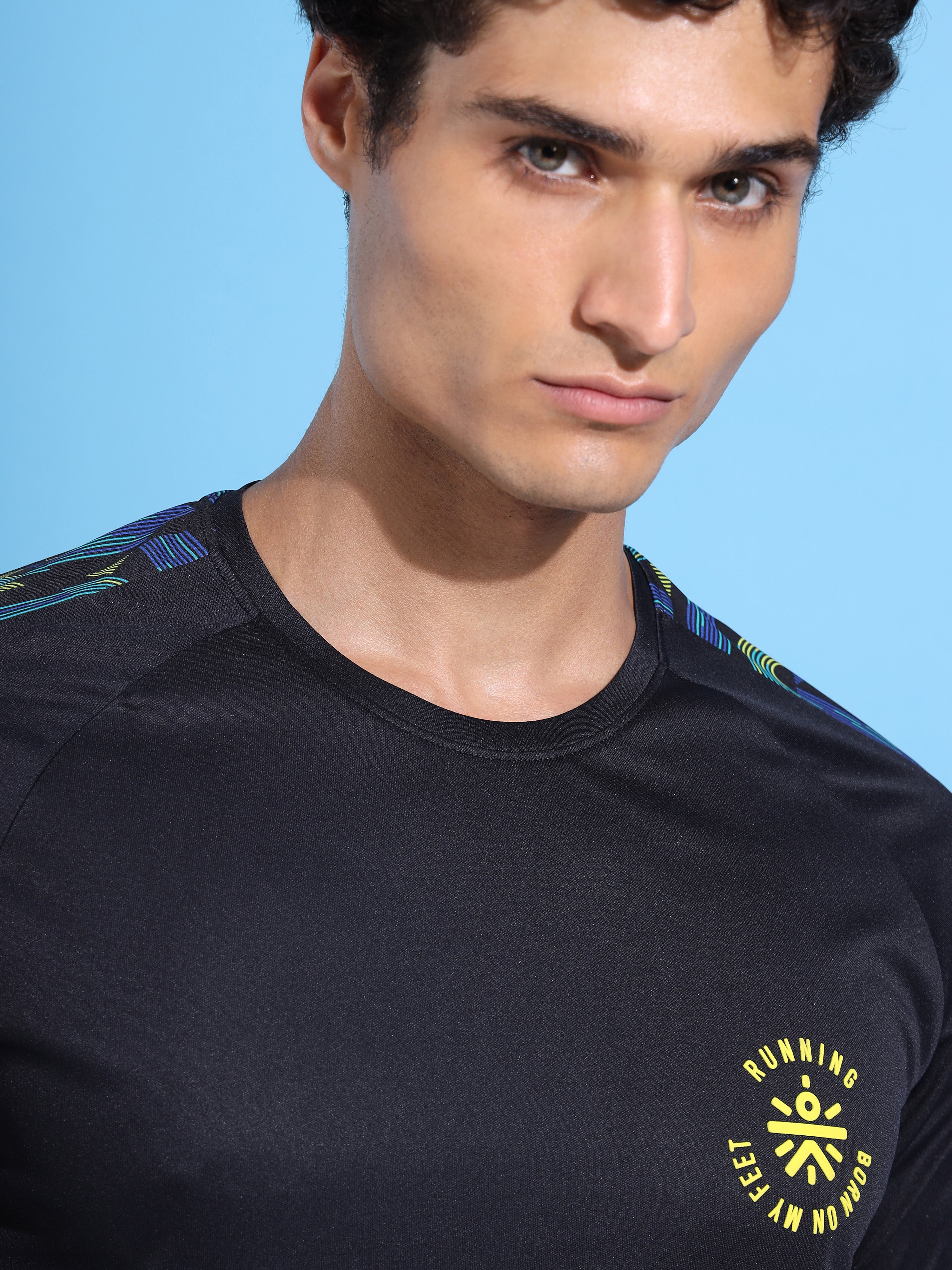 Panelled T-shirt with Sleeve Taping