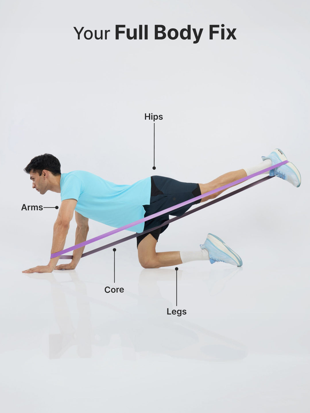 CULT Resistance Band 32MM -45-100lbs- Purple And Grey