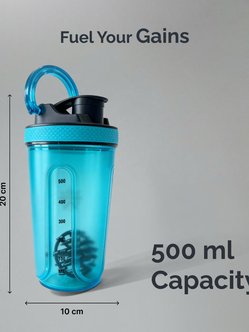 CULT FrostBlend Shaker Bottle 500 ml, BPA-Free Leak-Proof Multipurpose Shaker for Protein & Gym Blue