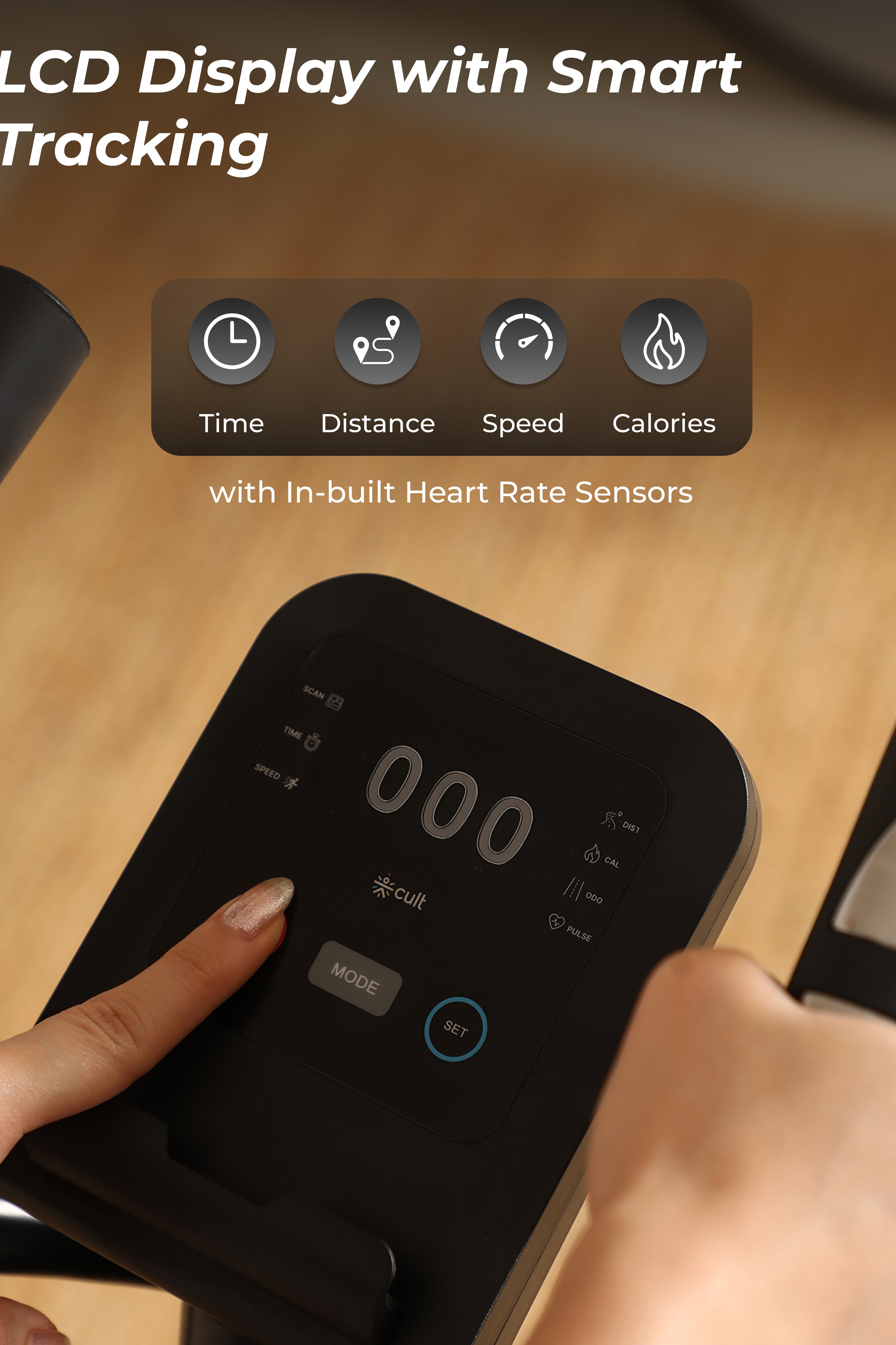 Cult SmartCrossNeo Magnetic Elliptical Trainer | 4Kg Flywheel | Max Weight: 130Kg | Home Use Cross Trainer - Black