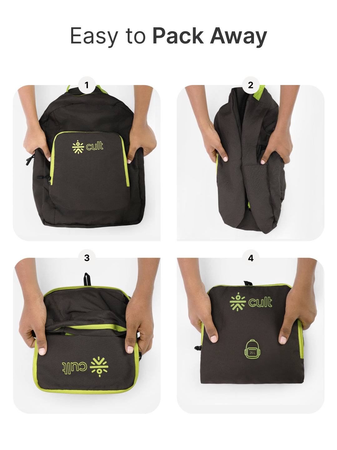 cult Foldable Backpack 25L Olive