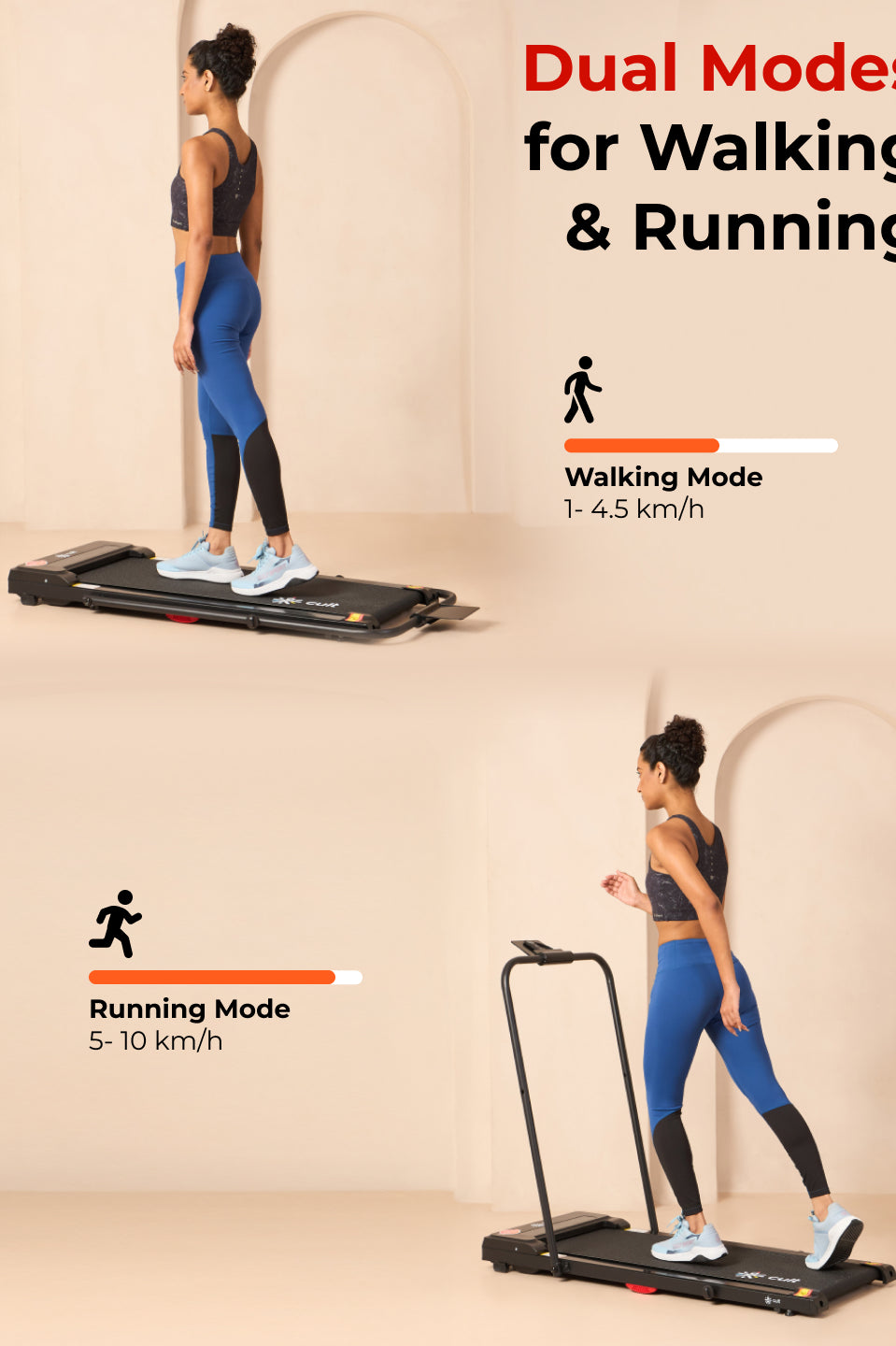 Cult Walking pad Pro 2HP Peak | Max Speed-10kmph | Max Weight-110kg | Walking Pad for Home Use (with 6 months extended warranty)