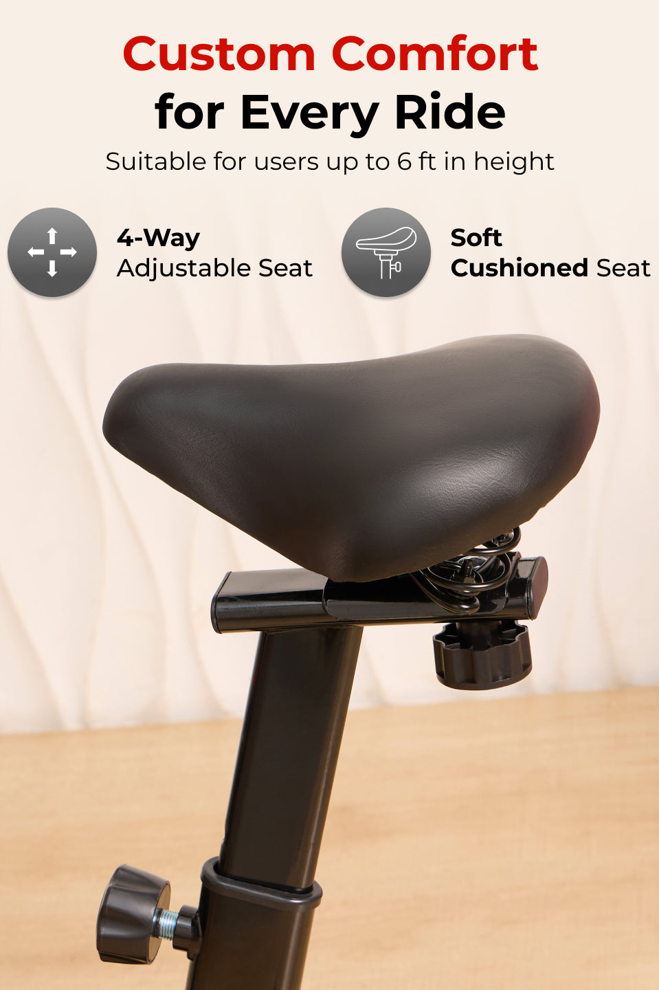 FK7001 Spinbike | 6kg Flywheel | Max Weight: 110Kg | Black (6 months warranty + 6 months extended warranty)