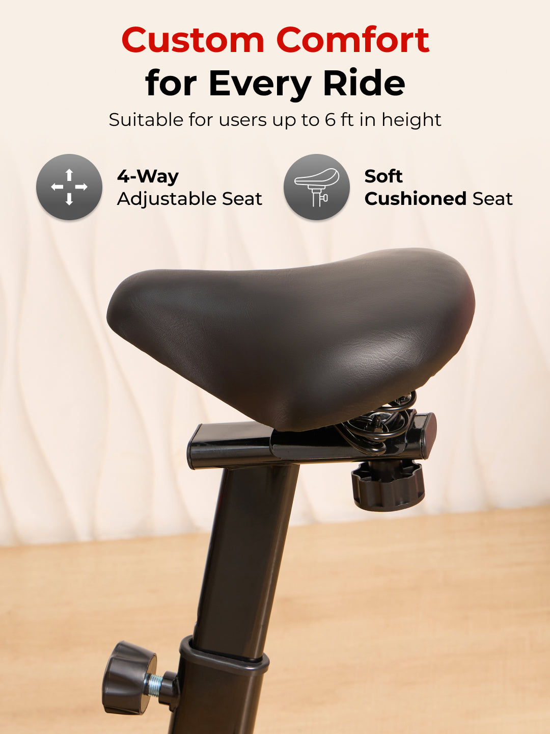 FK7001 Spinbike | 6kg Flywheel | Max Weight: 110Kg | Black (6 months warranty + 6 months extended warranty)