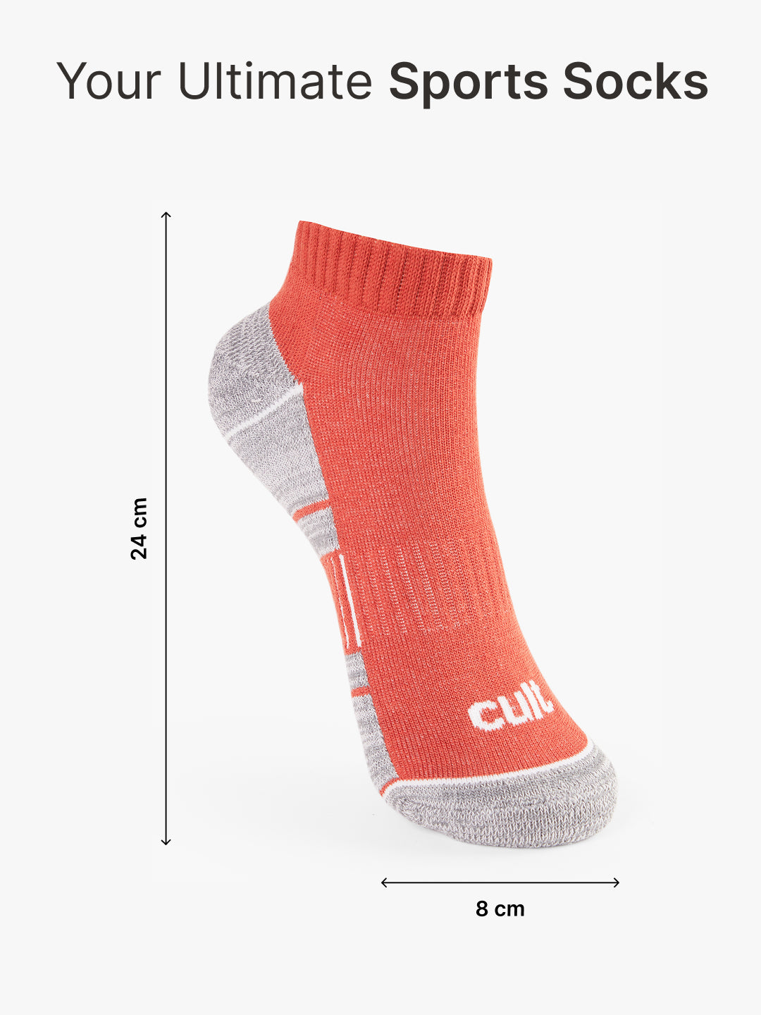 Sports Ankle Length Pack of 3 Rust,Coral & Navy Patterned Women's Socks