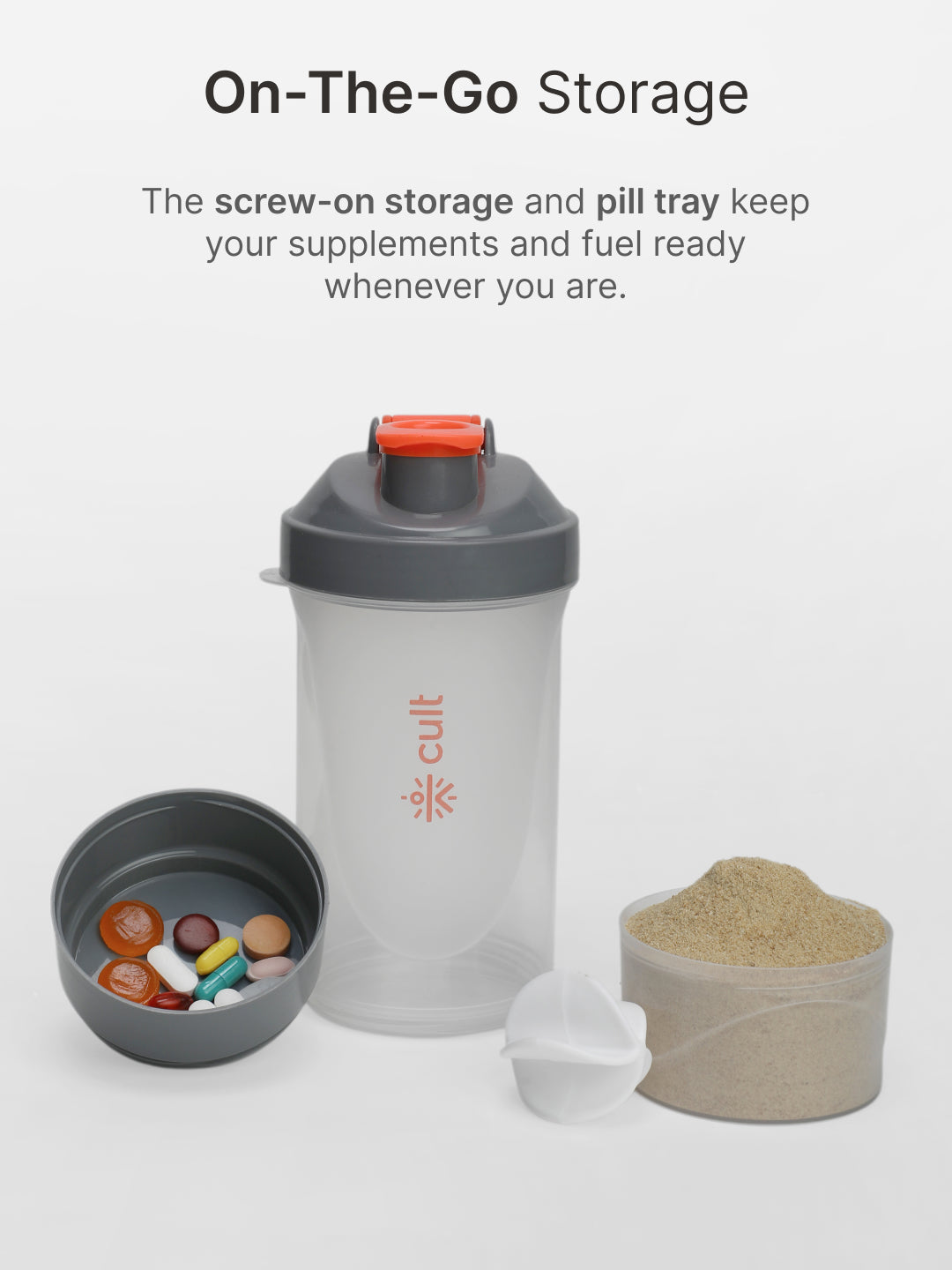 cult Spider Shaker 3 Compartment Orange Grey