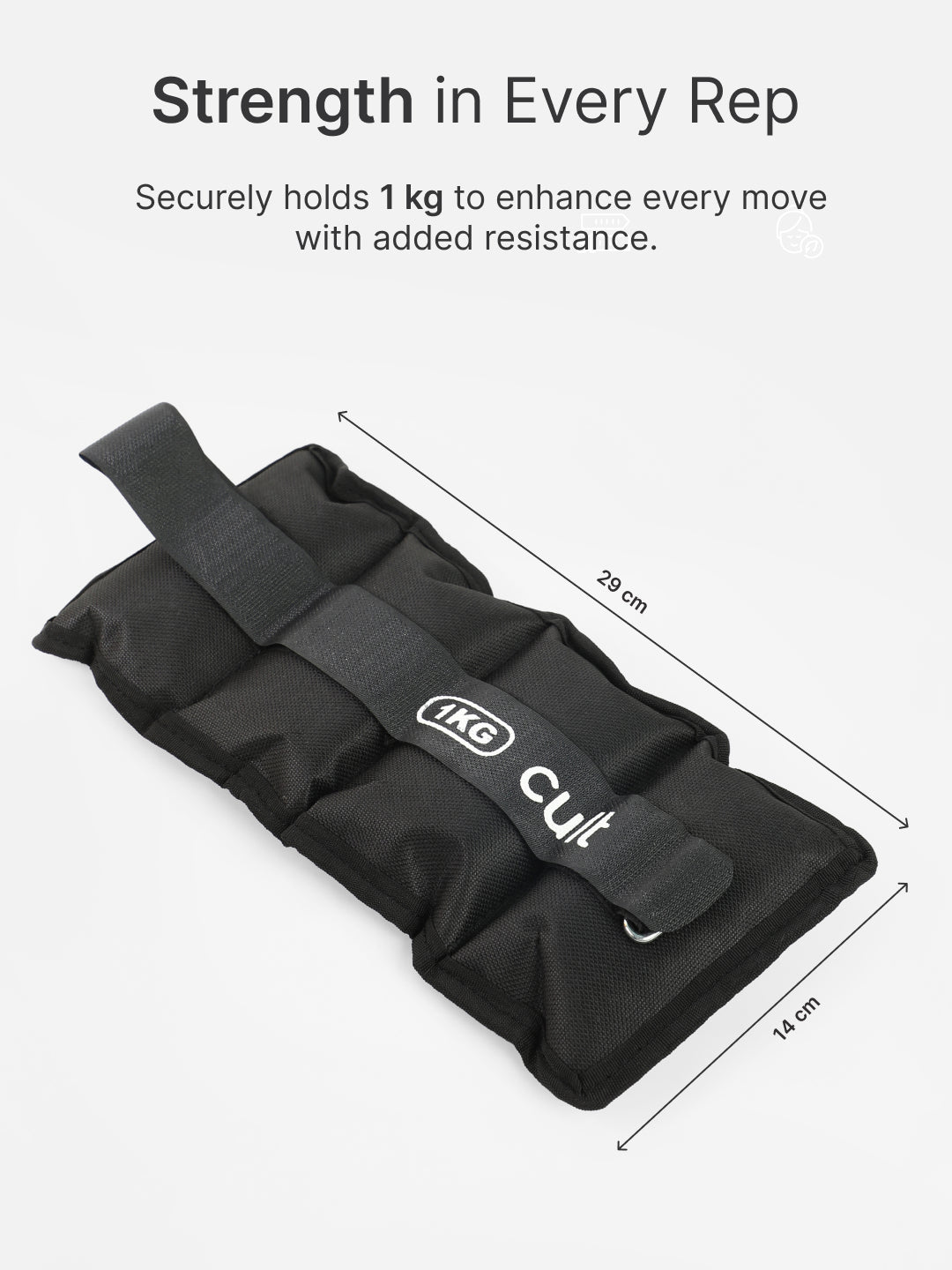 cult Ankle Weight Black Pair of 2 (1 kg each)