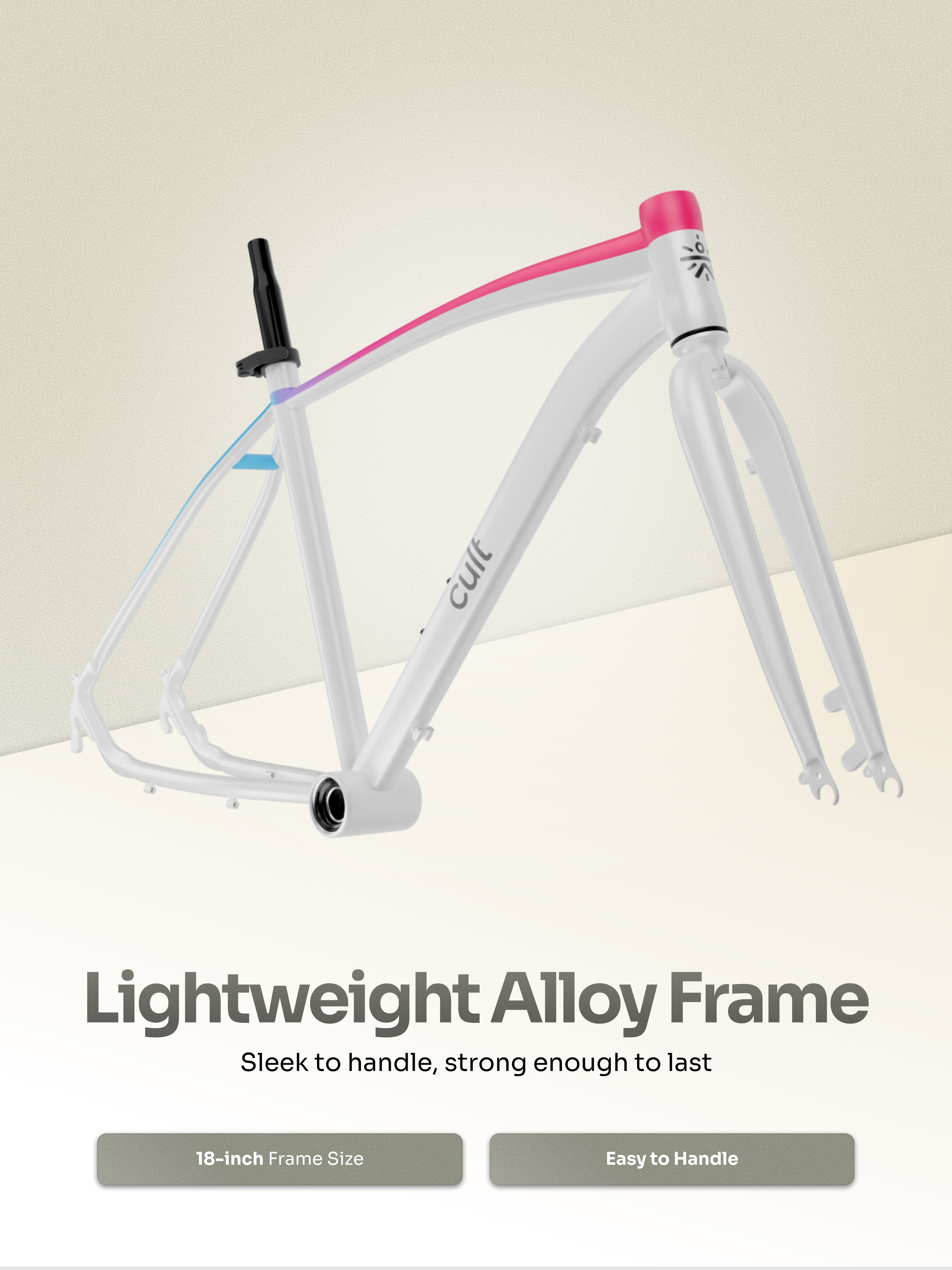 Cult Thrust 700C Road Cycle with 21 Speed Shimano Gears – White