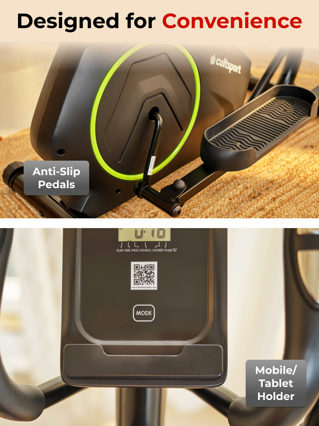 Smartcross B1 Elliptical Cross Trainer with 2kg Flywheel | Max Weight-120kg | 8 Level Magnetic Resistance (with 6 months extended warranty)