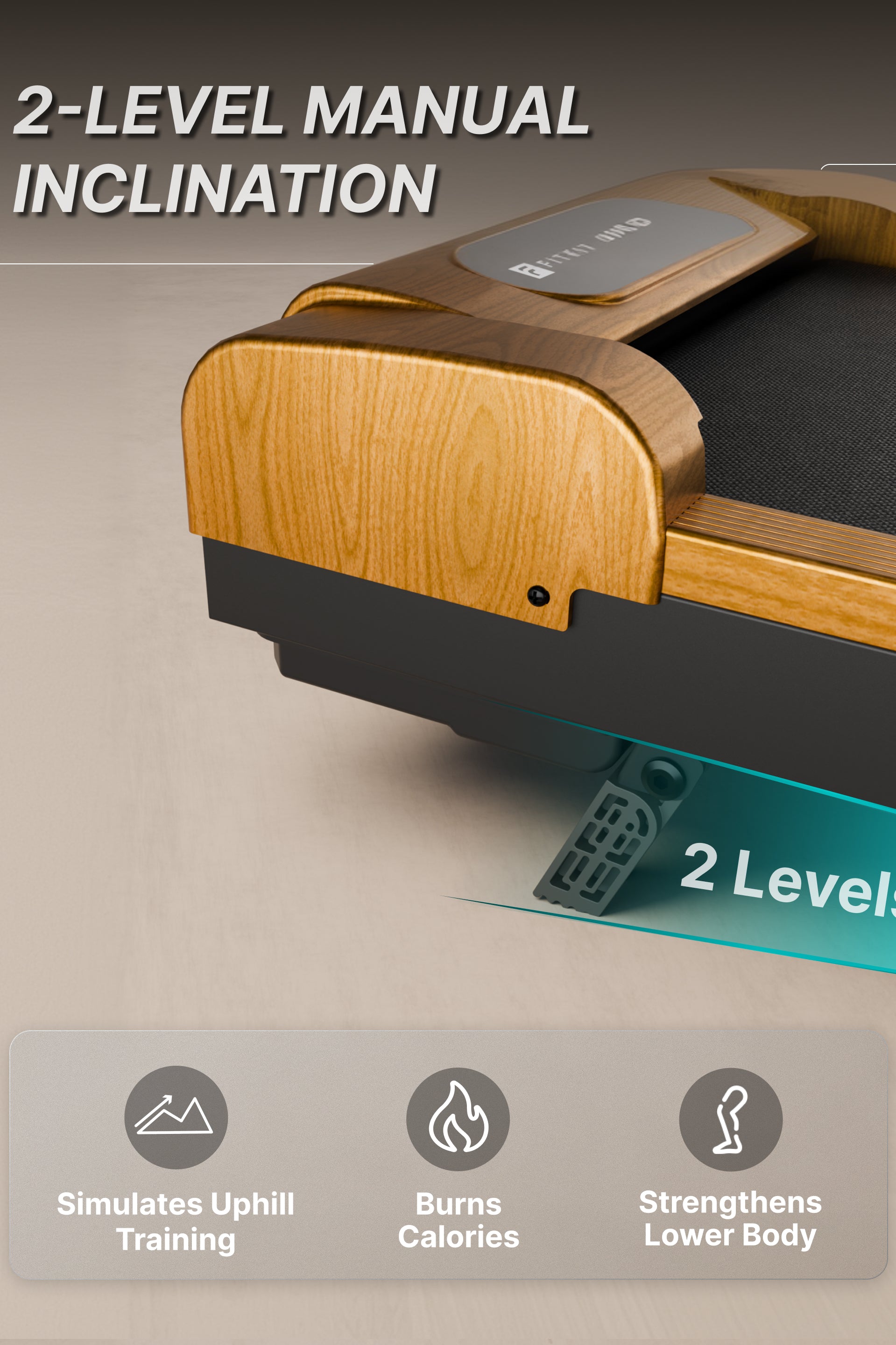 Fitkit by Cult Walking Pad Neo Gold Oak (BLDC 3.5HP Peak Power) Compact & Under Desk DC Motor Treadmill | Max Weight: 120kg | Home use with Remote Control (with 6 Months Extended Warranty)