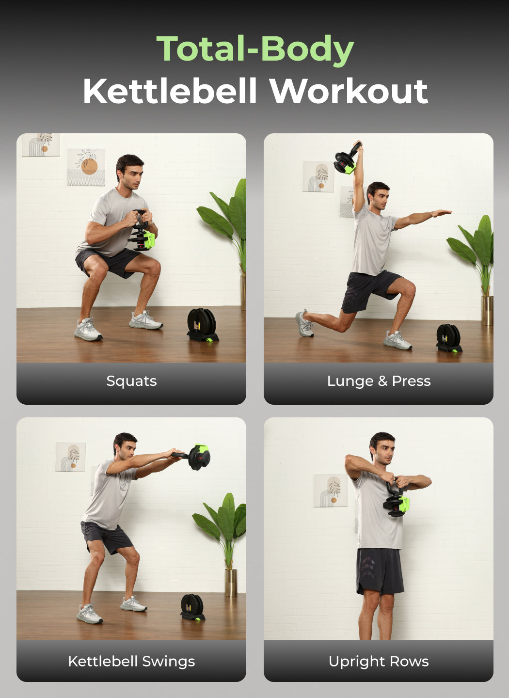 Cult 12Kg Adjustable Kettlebell | 12 Weight Options (2kg-12kg) | One-Hand 1-Second Dial | Compact & Durable Home Gym Kettlebell - Black