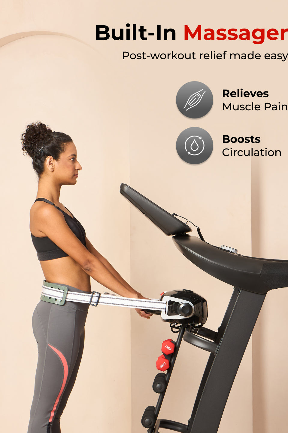 Cultrun M6 Nova 6 HP Peak Treadmill | 15-level Auto-Incline & Massager | Max Weight-140kg | Max Speed-18kmph (with 6 Months Extended Warranty)