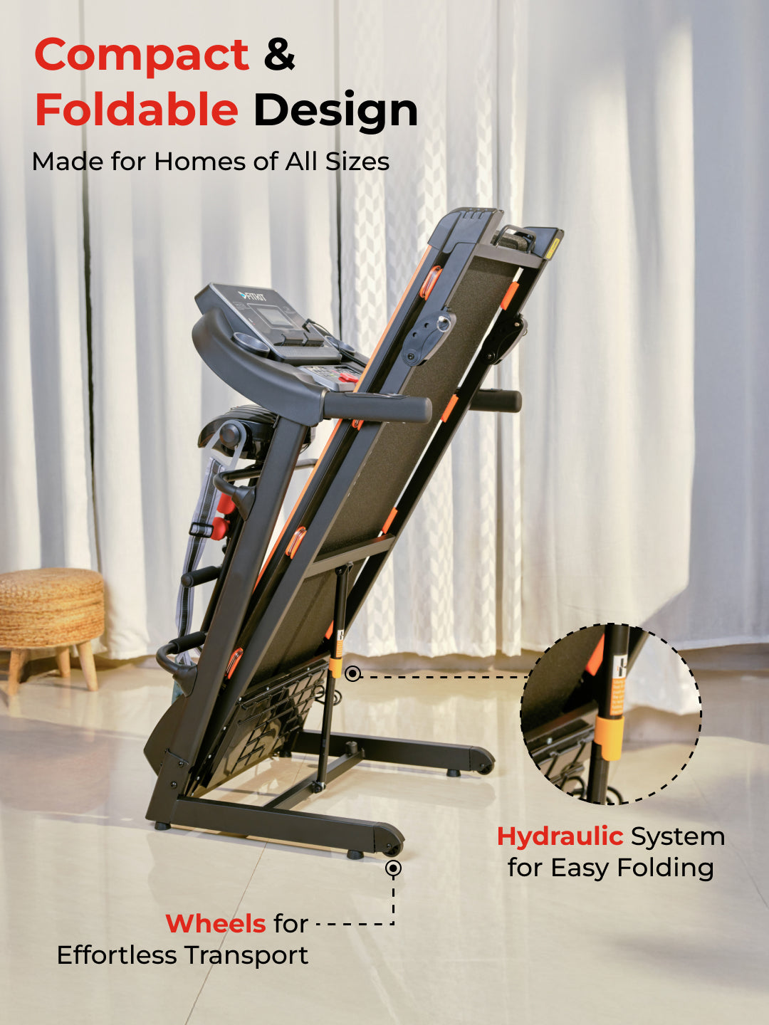 FT100M Treadmill 3.25HP | Massager | 3-level Manual-Incline | Max Weight-110kg | Max Speed-14.8kmph (with 6 months extended warranty)