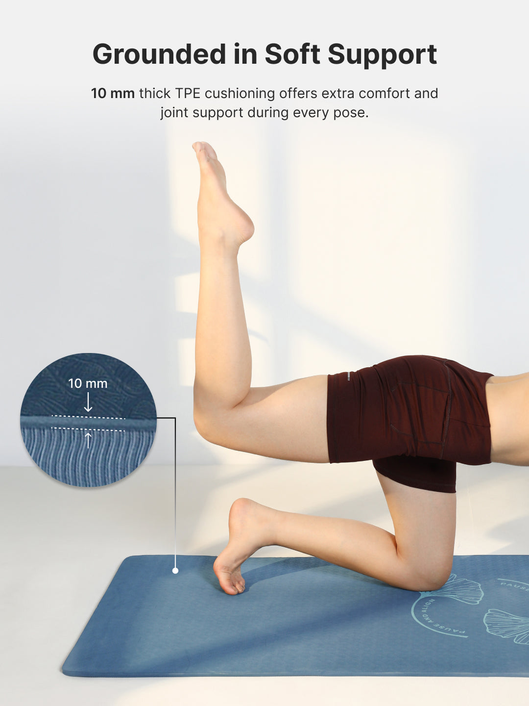 CULT TPE Yoga Mat 10mm Extra Thick with Carry Strap and Bag Non-Toxic, Latex-Free, Anti-Slip, Tear-Resistant & Lightweight Superior Cushioning for Joint Support, Meditation & Home Workouts- Teal