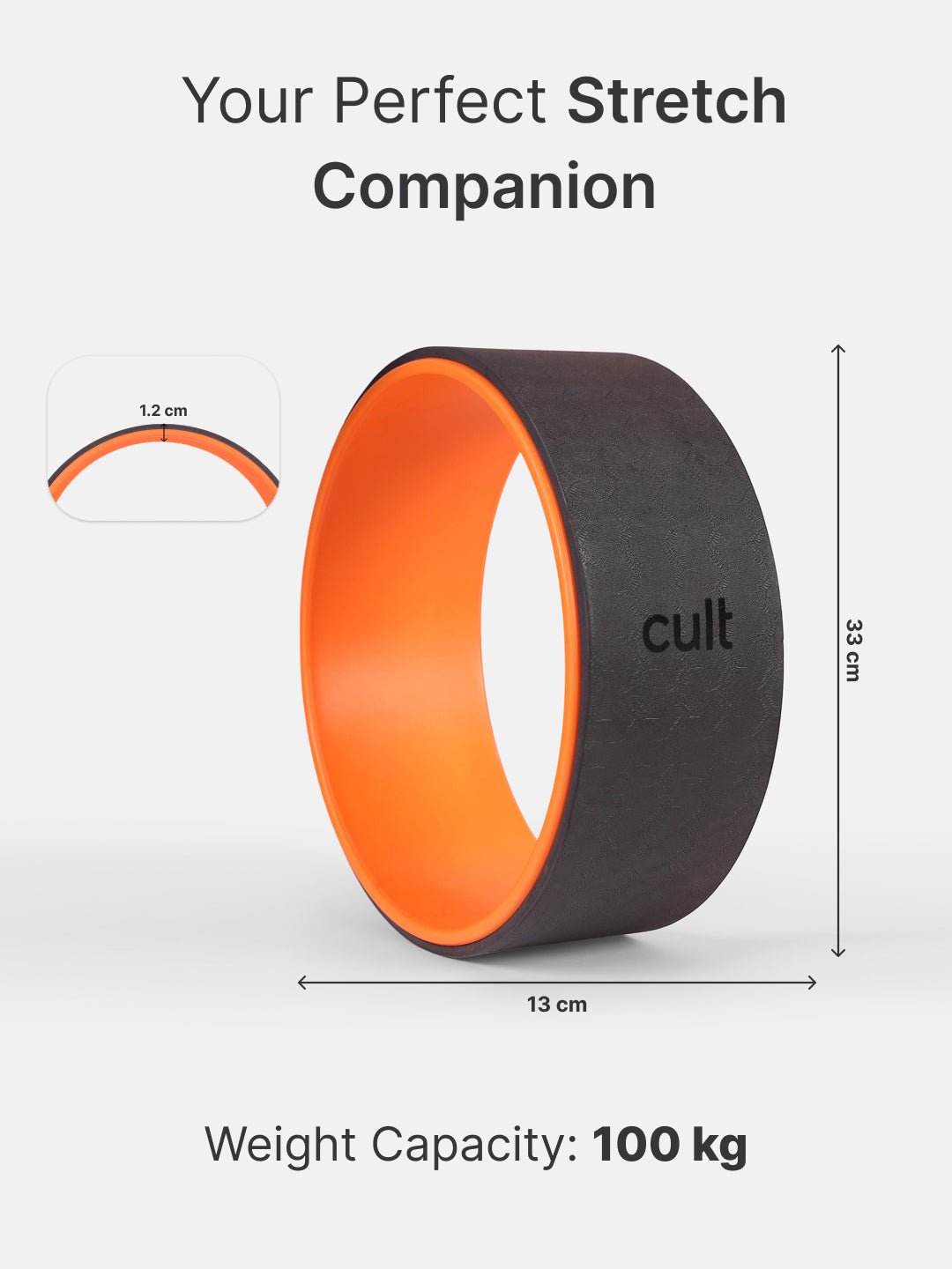 cult Yoga Wheel for Stretching and Balance Dark Grey