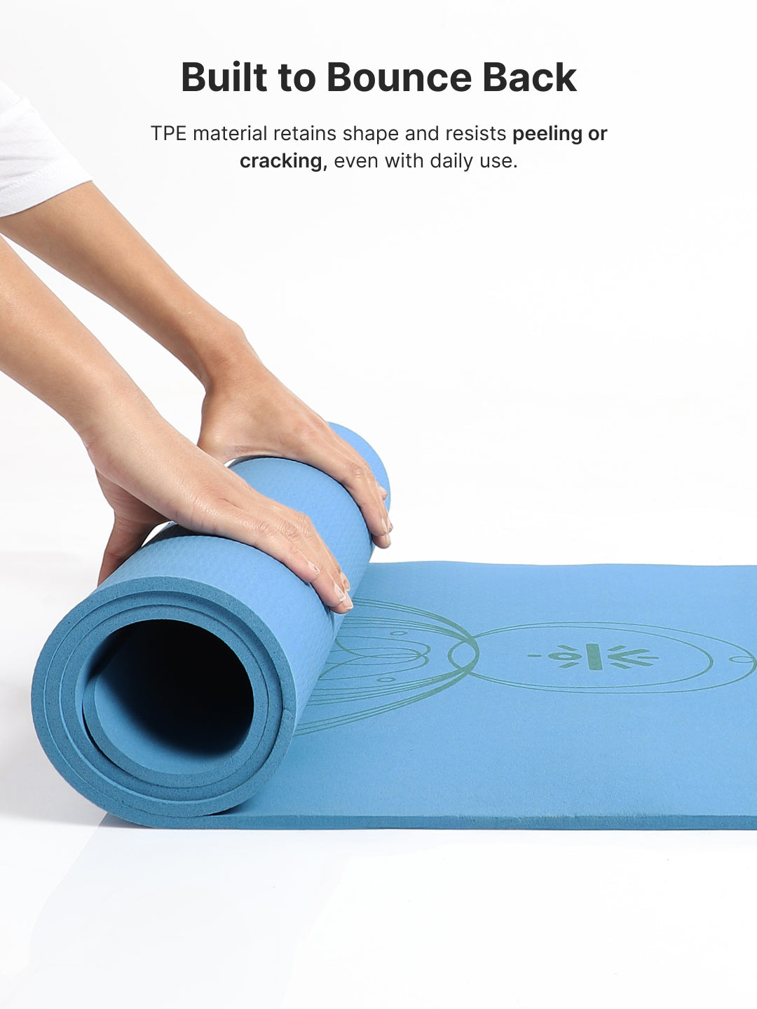 Cult TPE Yoga Mat, Non-Toxic Latex-Free, Anti-Slip, Extra-Thick Cushioning, Tear-Resistant, Travel Strap 6mm (Reef Blue)