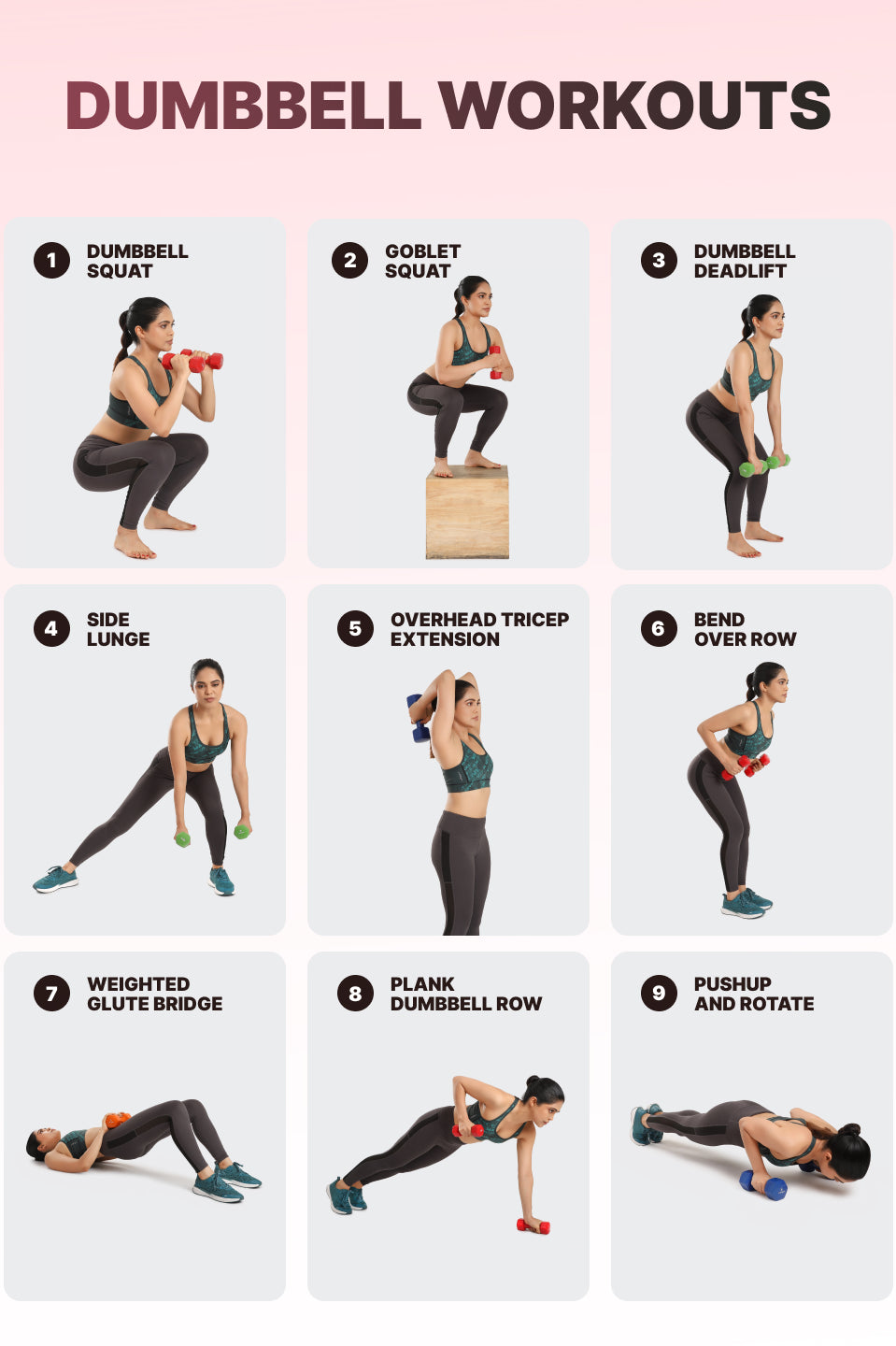 Cult 2KGx2 Vinyl Dumbbells For Home & Gym Exercises (Red)