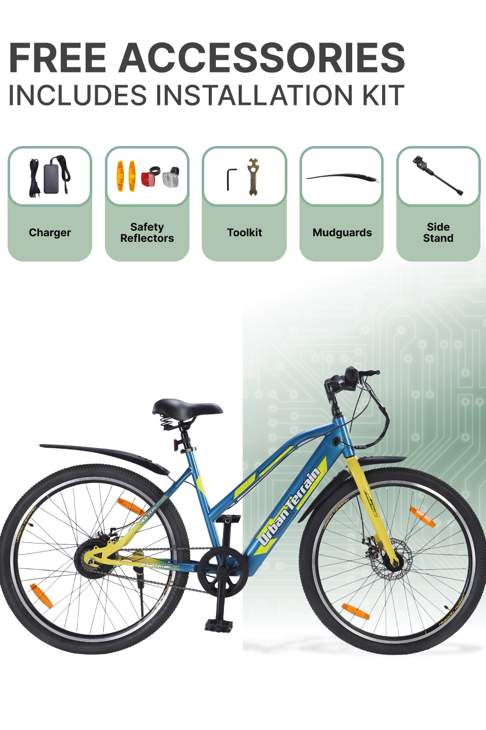 BOLTON27.5TBLUE with 4 hrs Fast Charge, Cycling Event BLDC Motor 27.5 inches Single Speed Lithium-ion (Li-ion) Electric Cycle, Ideal for Unisex, 15+ Years