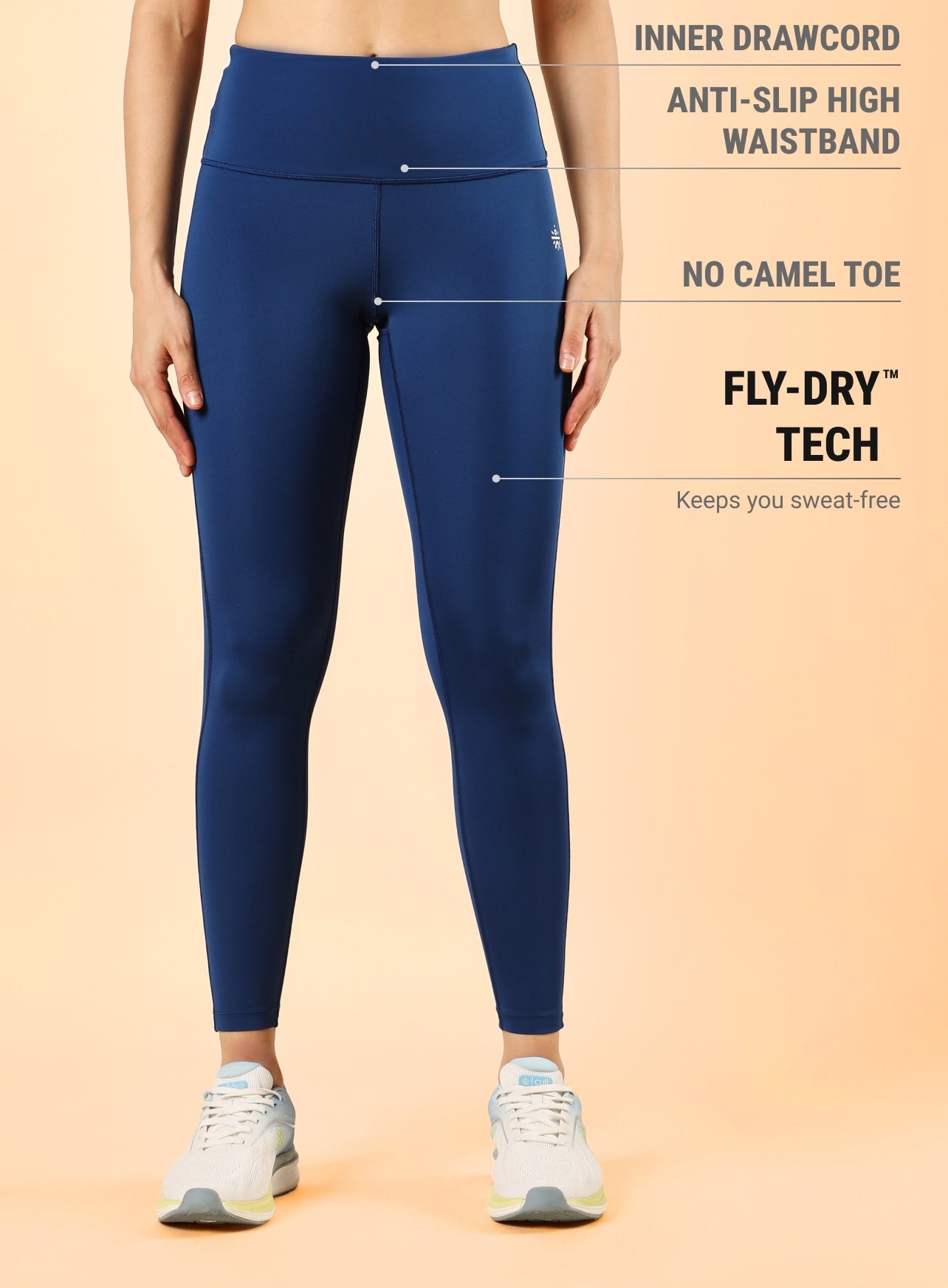 Navy Graphic Print Active Tights