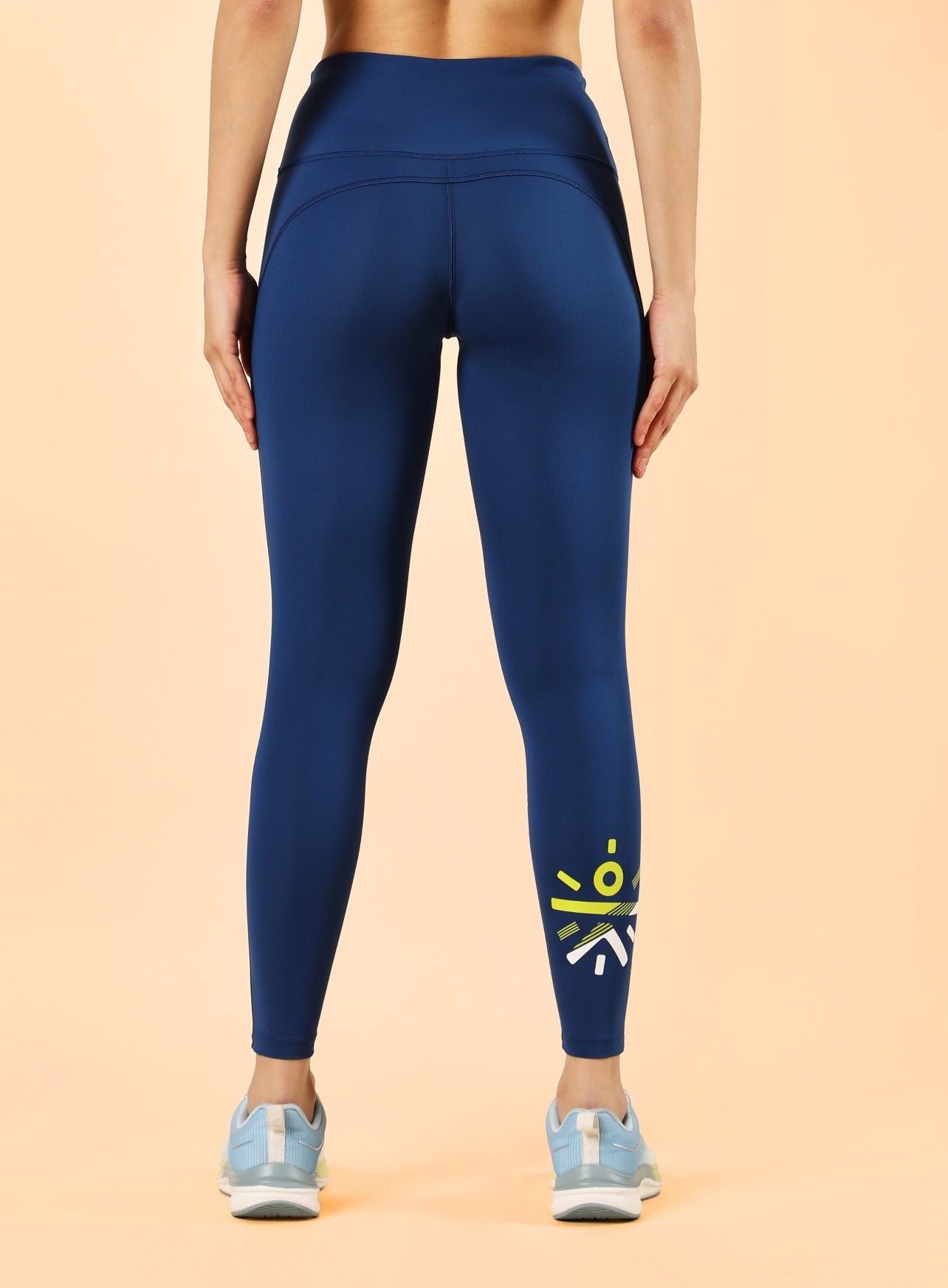 Navy Graphic Print Active Tights