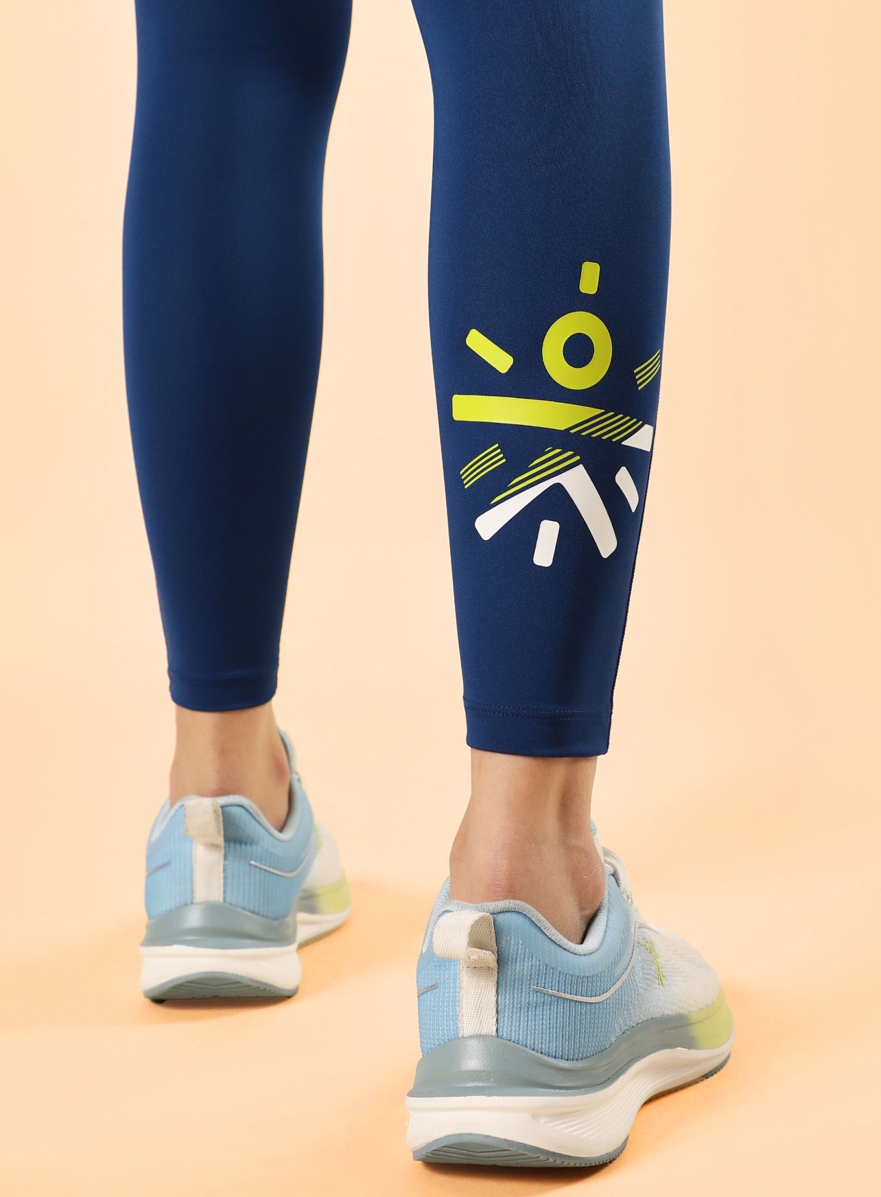 Navy Graphic Print Active Tights