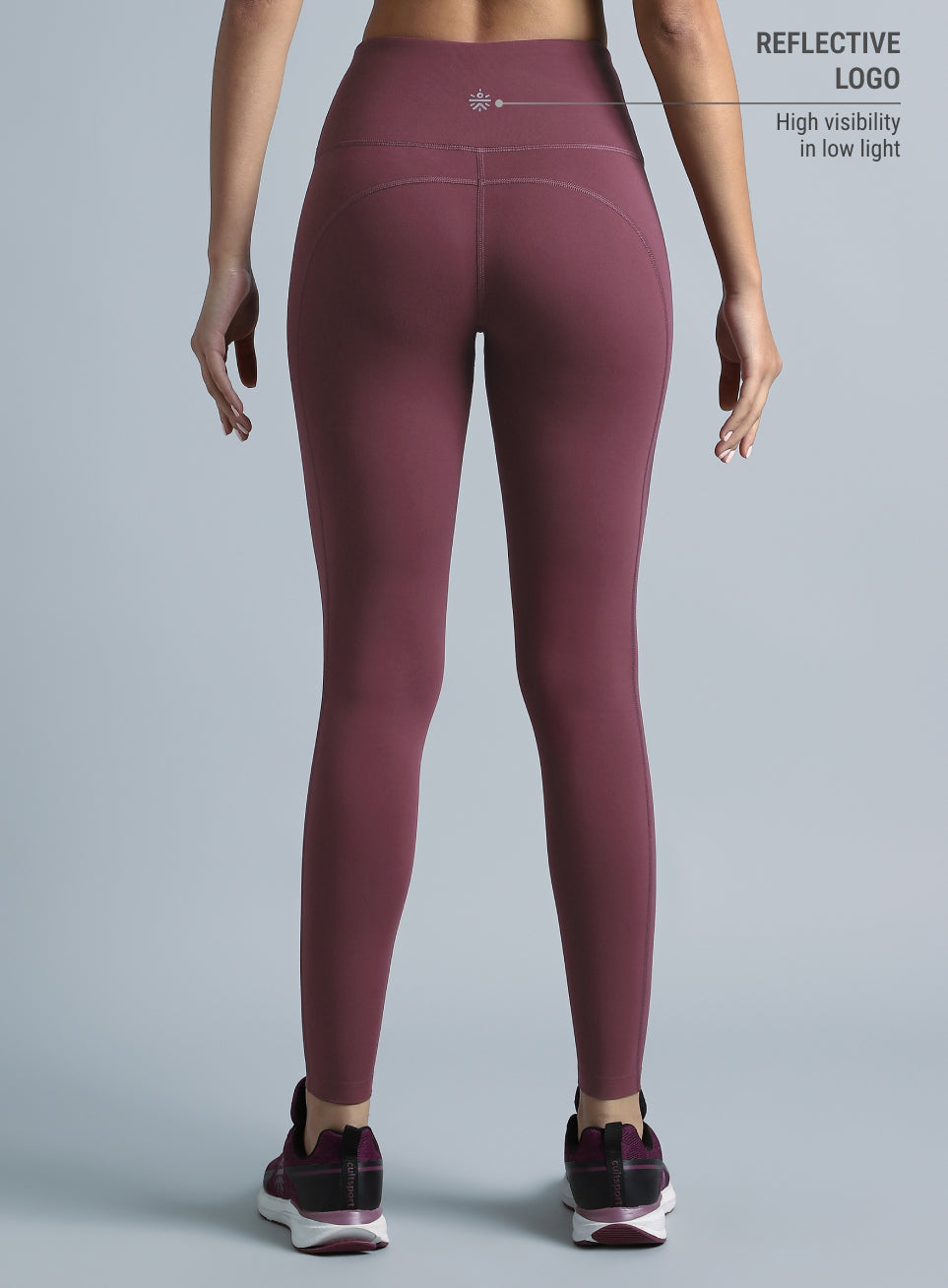Wine High Waist Solid Active Tights