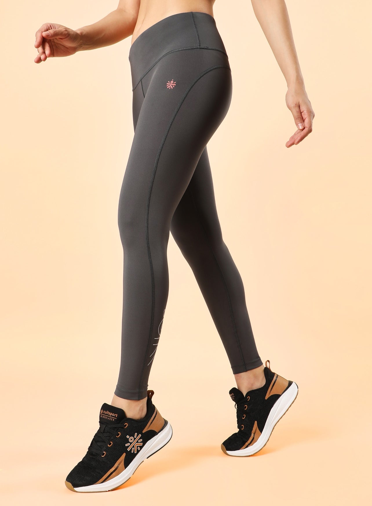 Grey All Day Active Solid Tights
