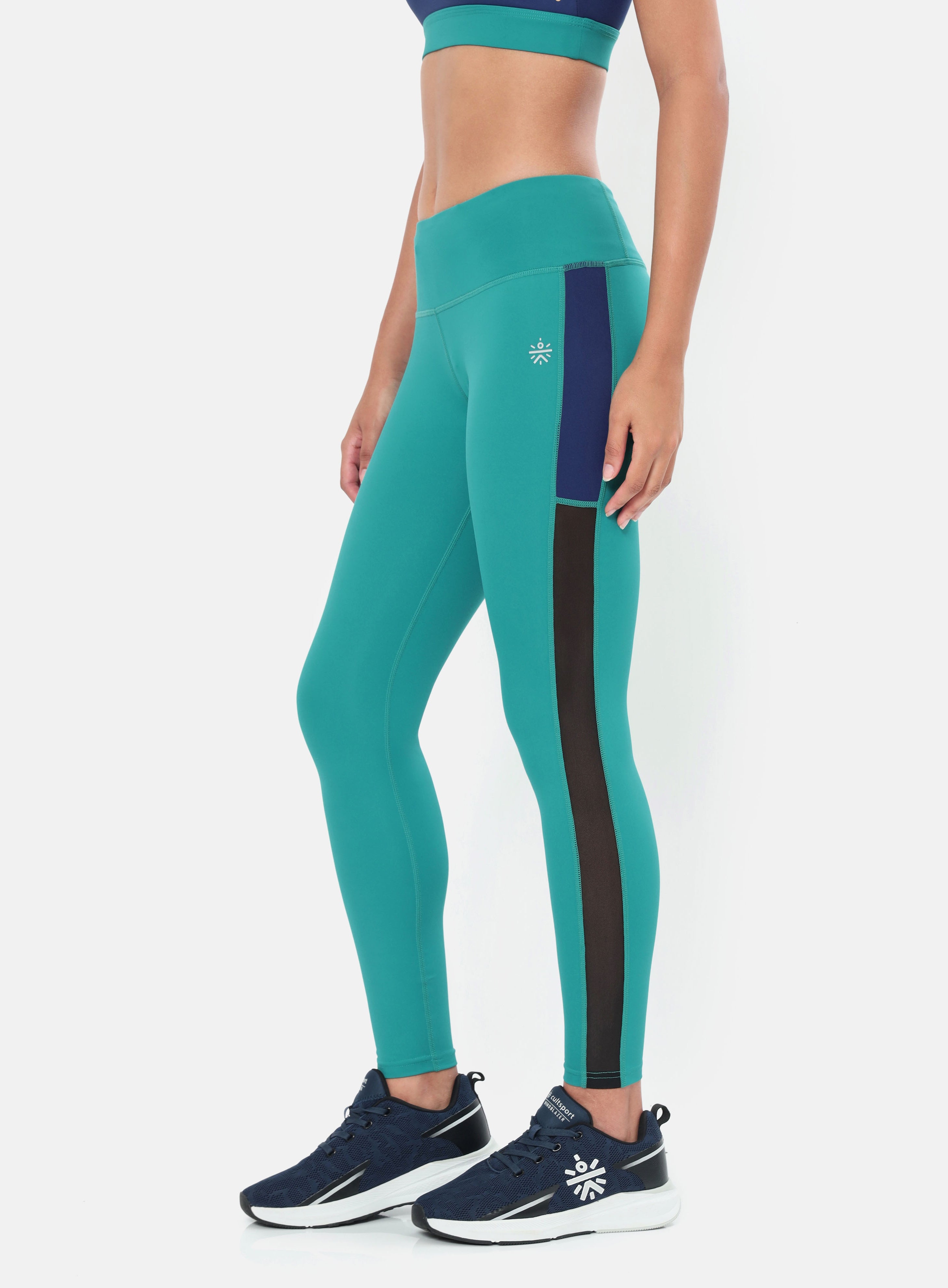 Absolute Fit Tights with Contrast Side Panels and Back Pocket