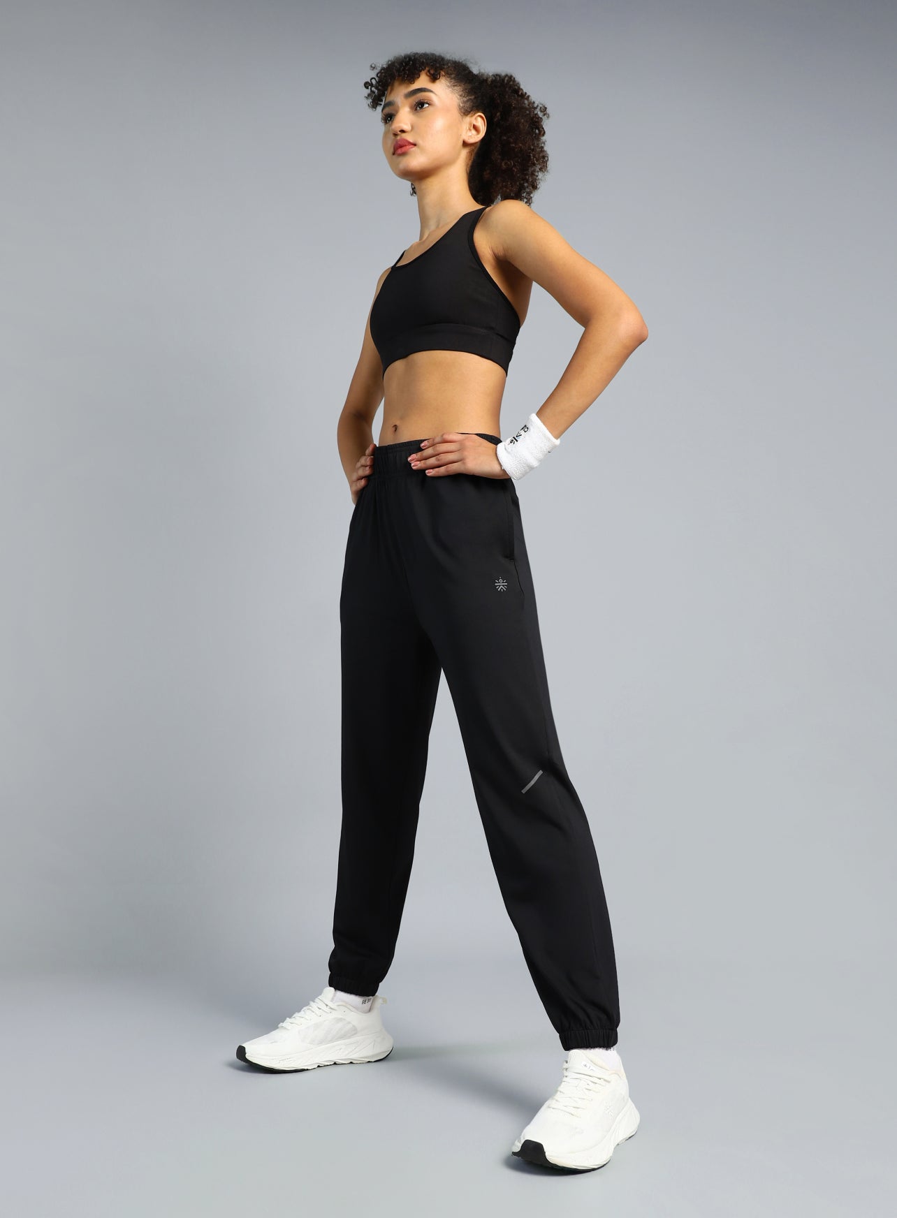 Women's Black Iconic Running Joggers