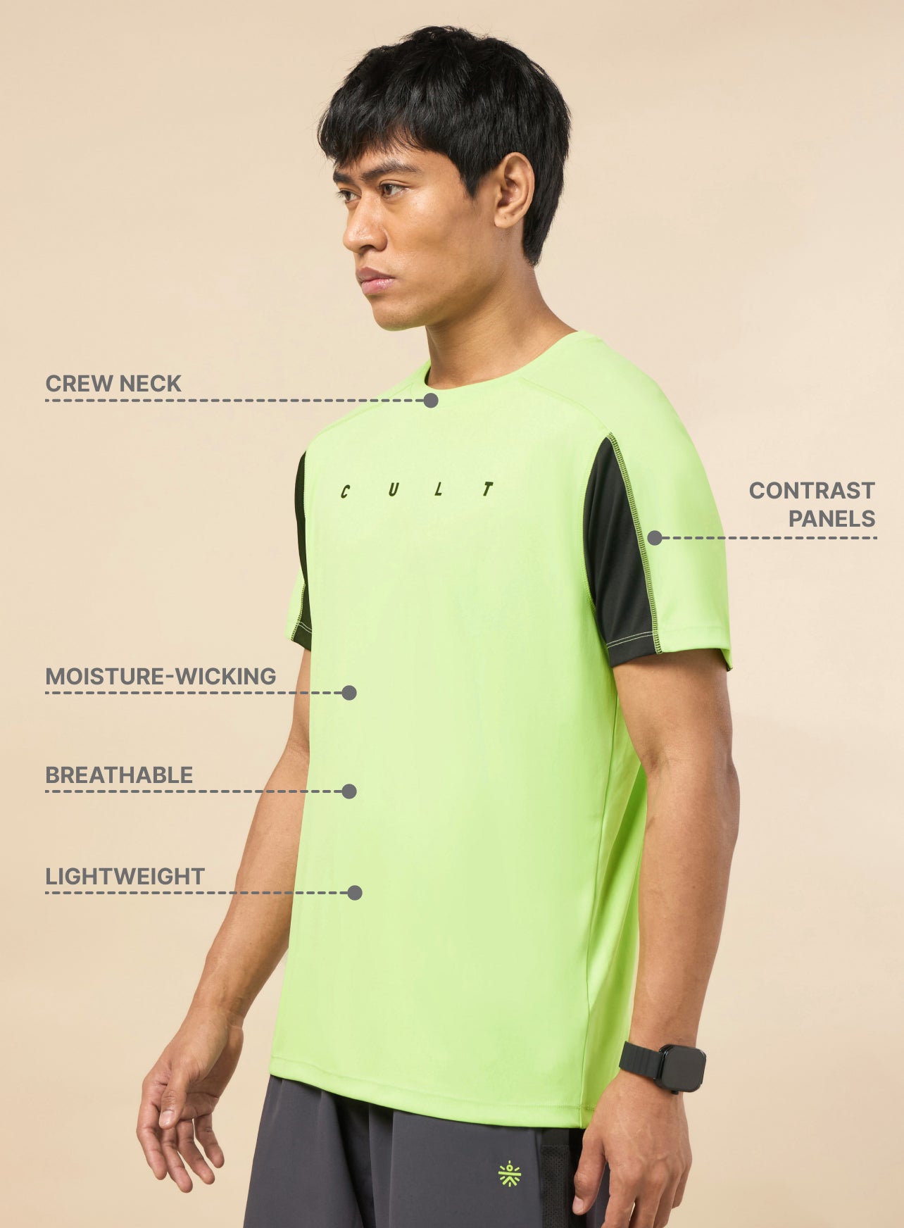 Men's Cult Neon Green Training T-shirt