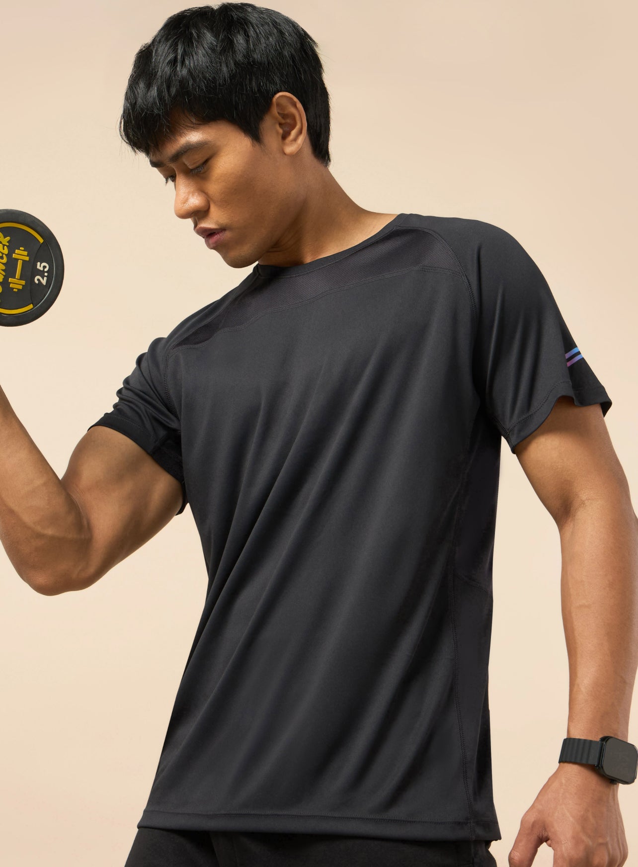 Men's Athletic Black Performance T-shirt