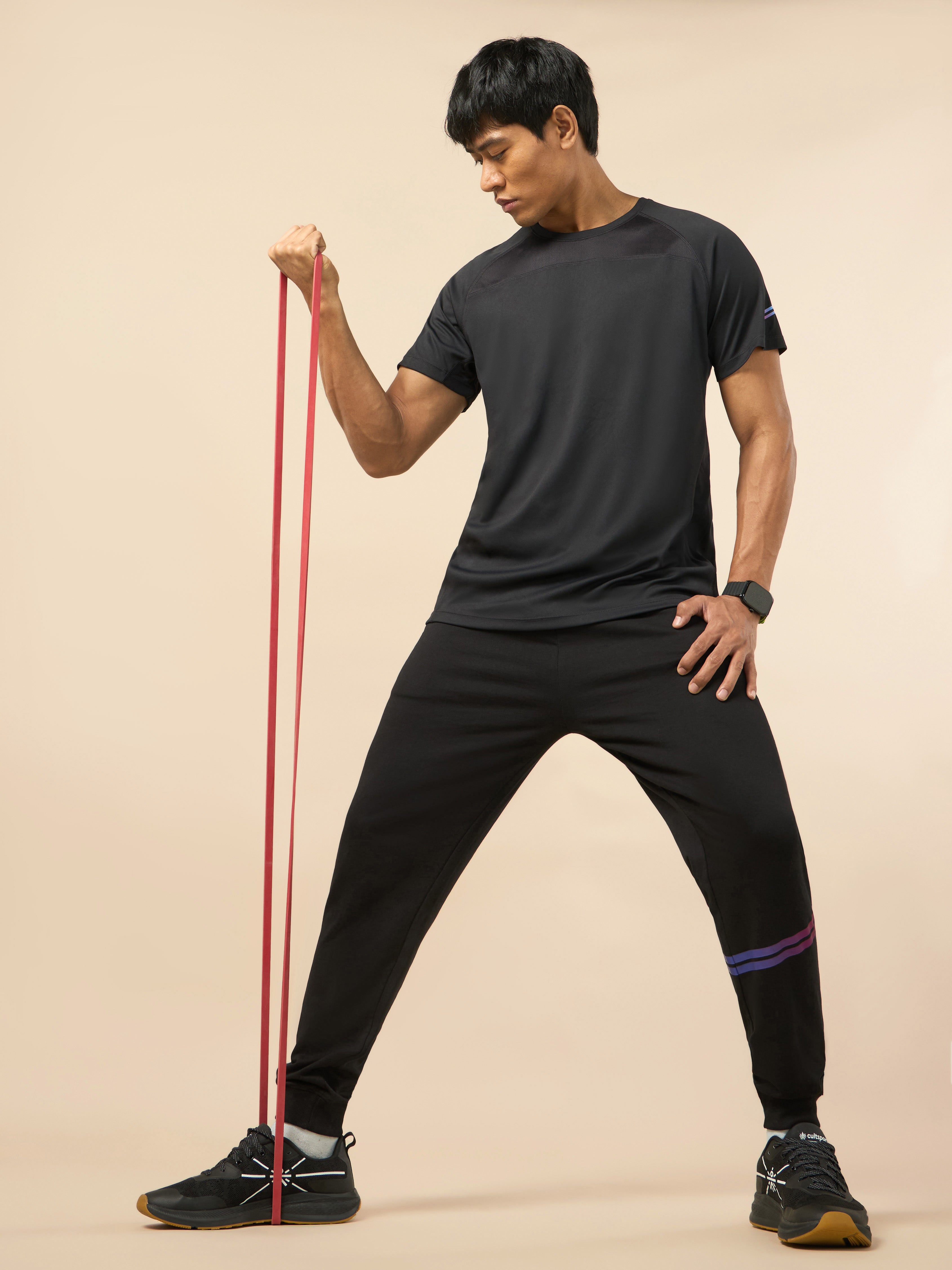 Men's Athletic Black Performance T-shirt