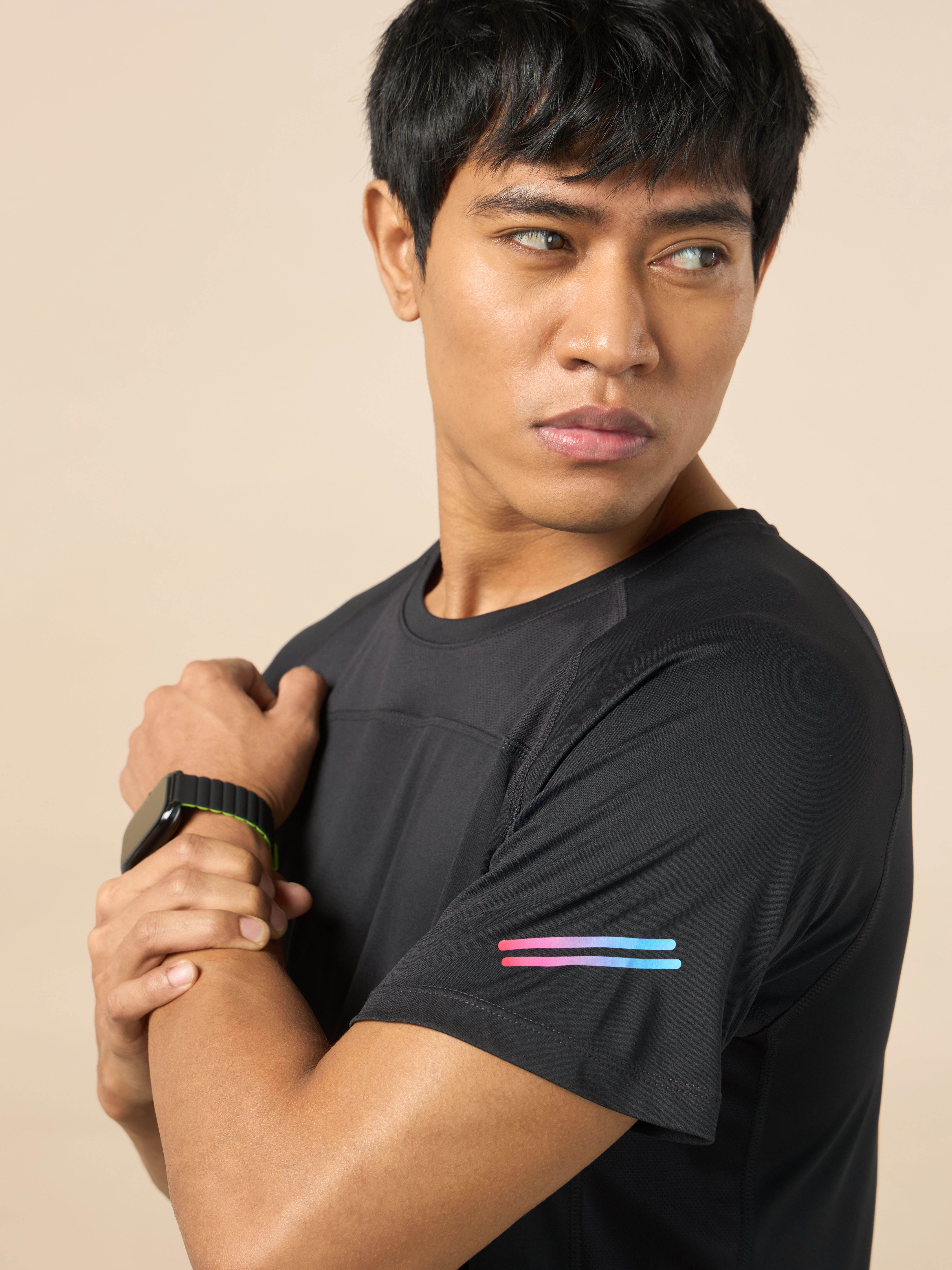 Men's Athletic Black Performance T-shirt