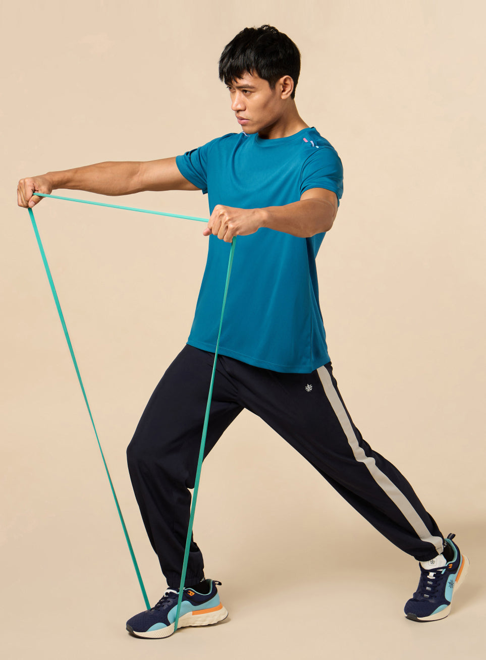 Men's All Round Teal Workout T-shirt