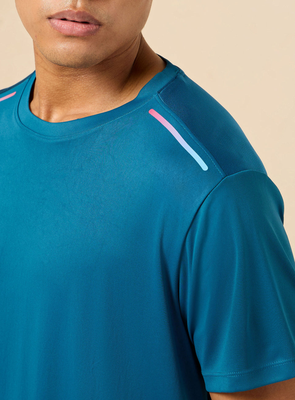 Men's All Round Teal Workout T-shirt