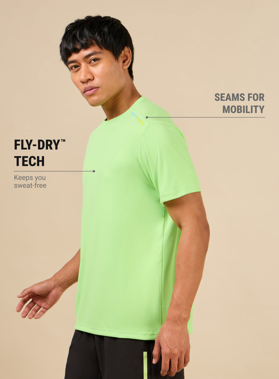 Men's All Round Green Workout T-shirt