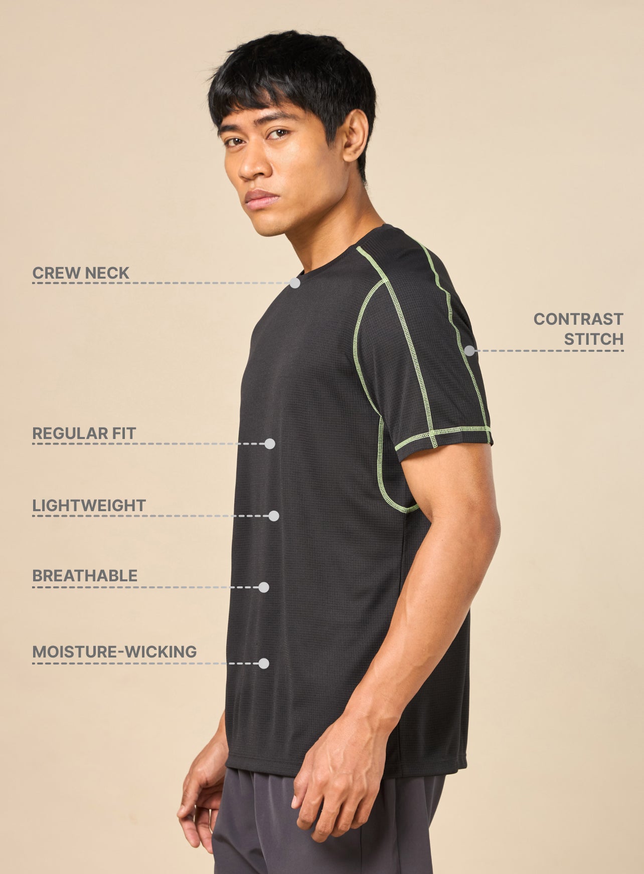 Men's 360 Degree Performance Black T-shirt