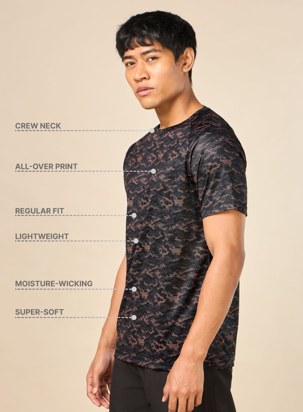 Men's Flex It Performance Black T-shirt