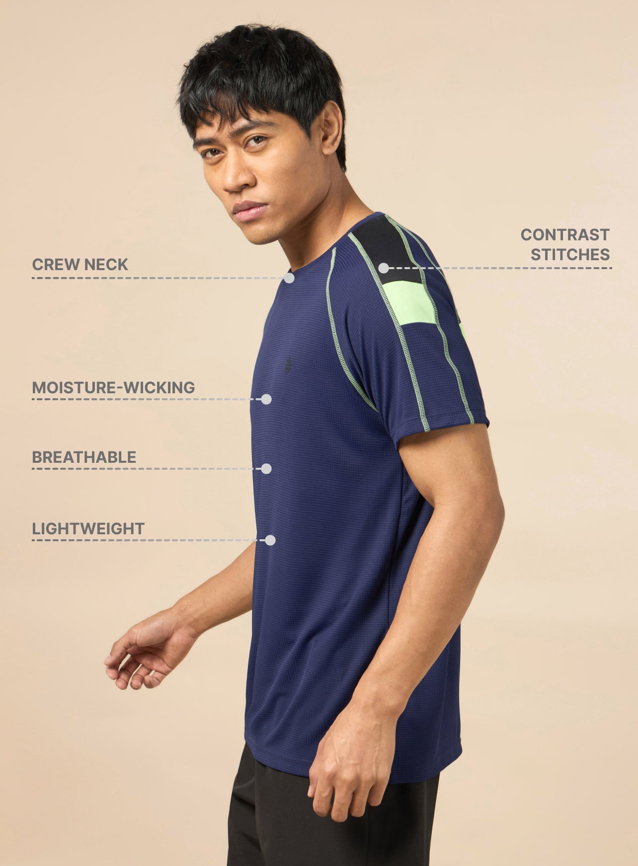 Men's All Format Navy High Performance T-shirt