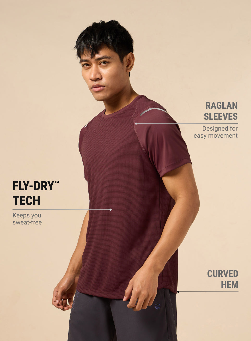 Men's Red Ergonomic Training T-shirt