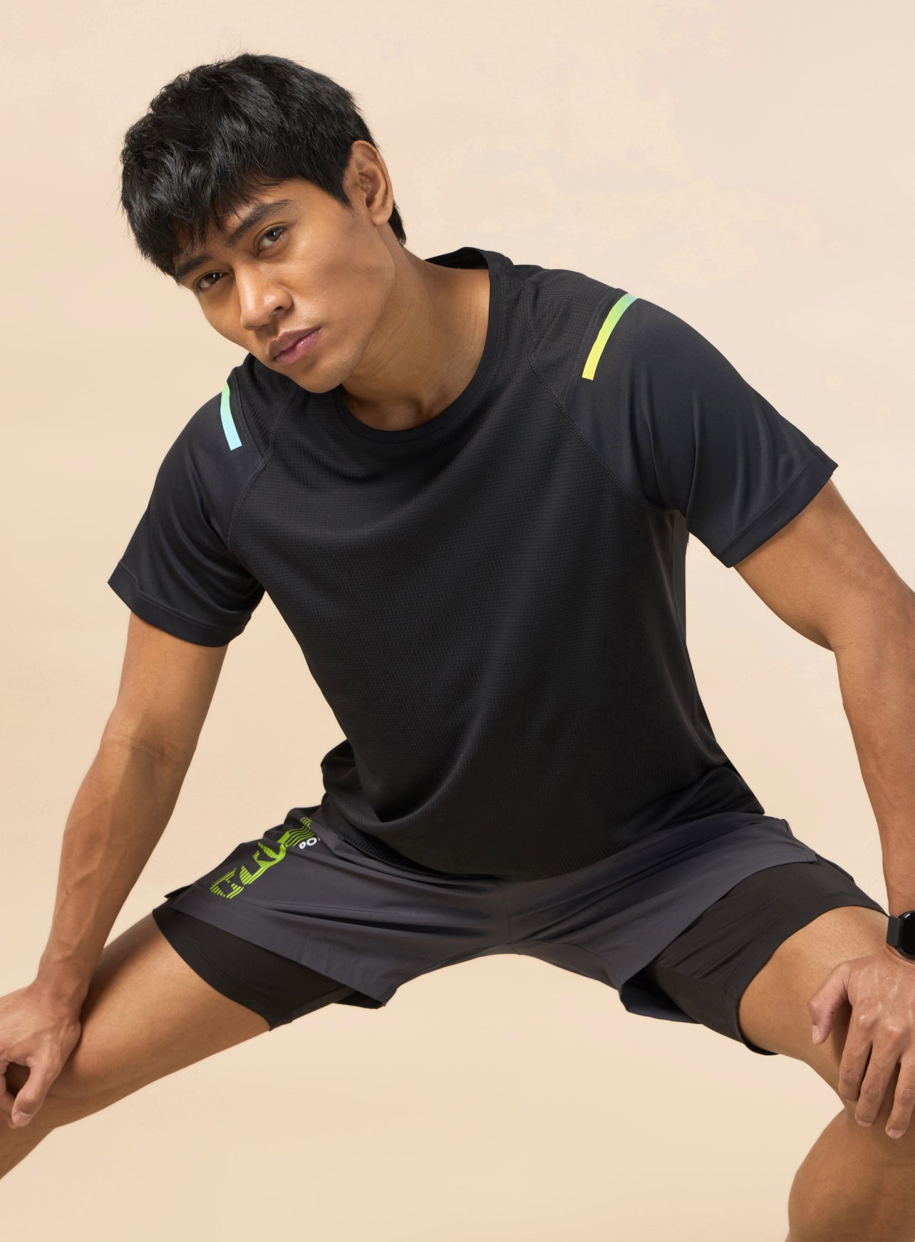 Men's Black Ergonomic Training T-shirt