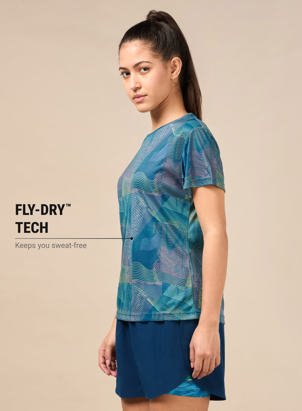 Women's Blue High Energy Line Training T-shirt