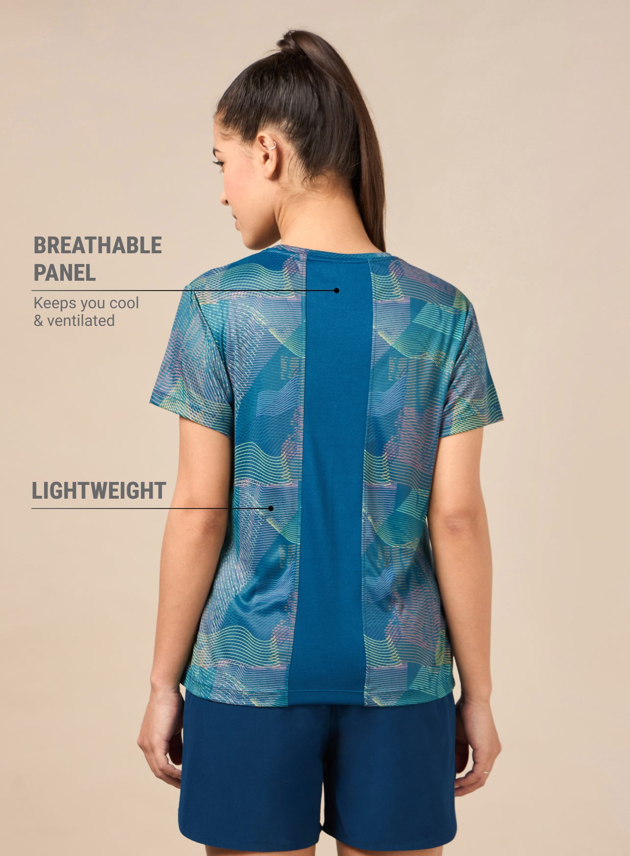 Women's Blue High Energy Line Training T-shirt