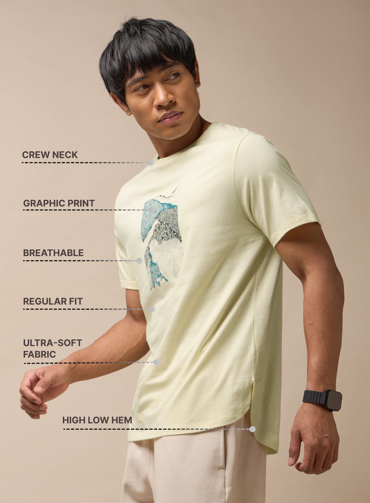 Gravel Print Yoga T-shirt