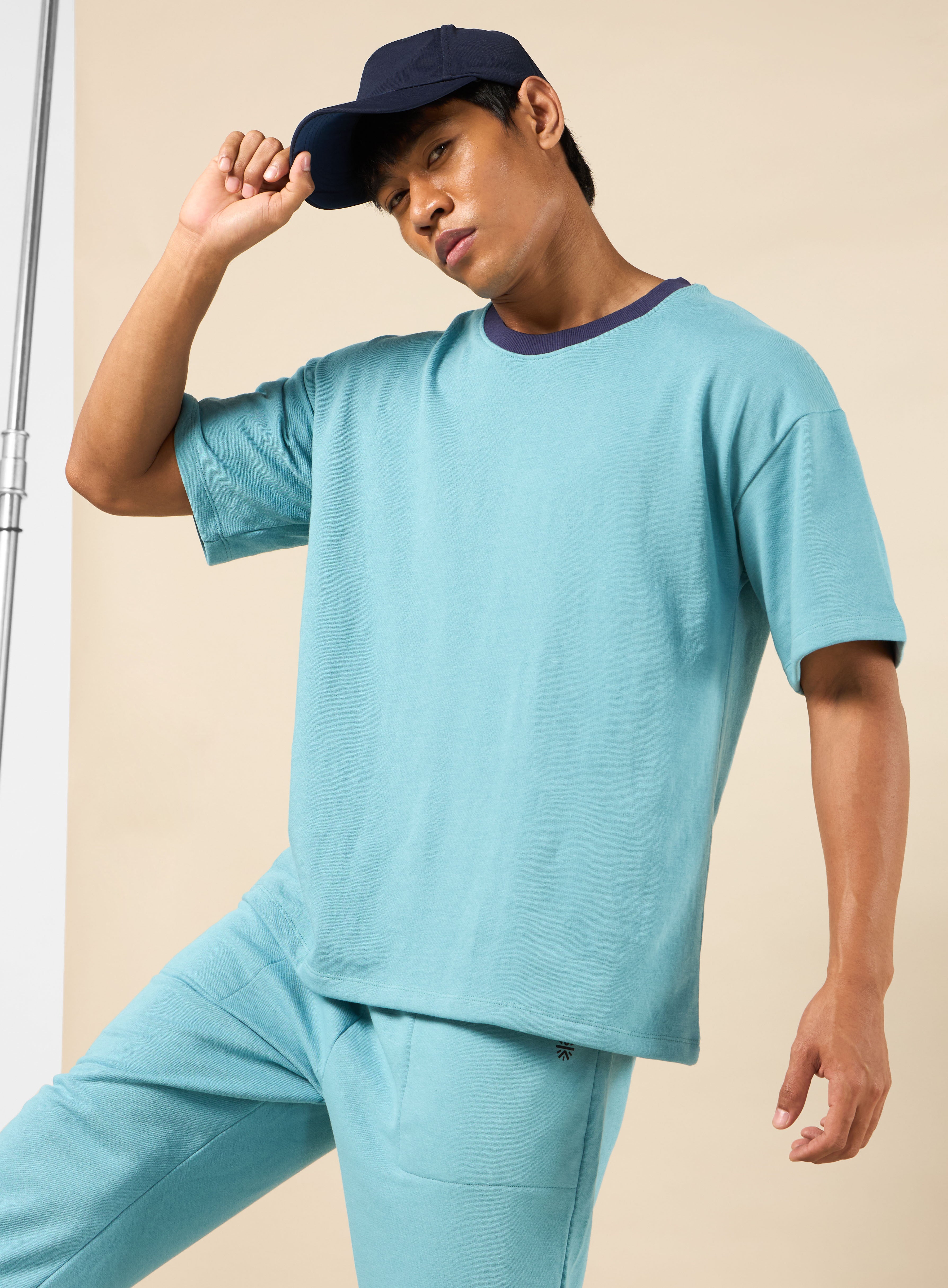 Men's Blue Cult Brand Carrier Oversized T-shirt