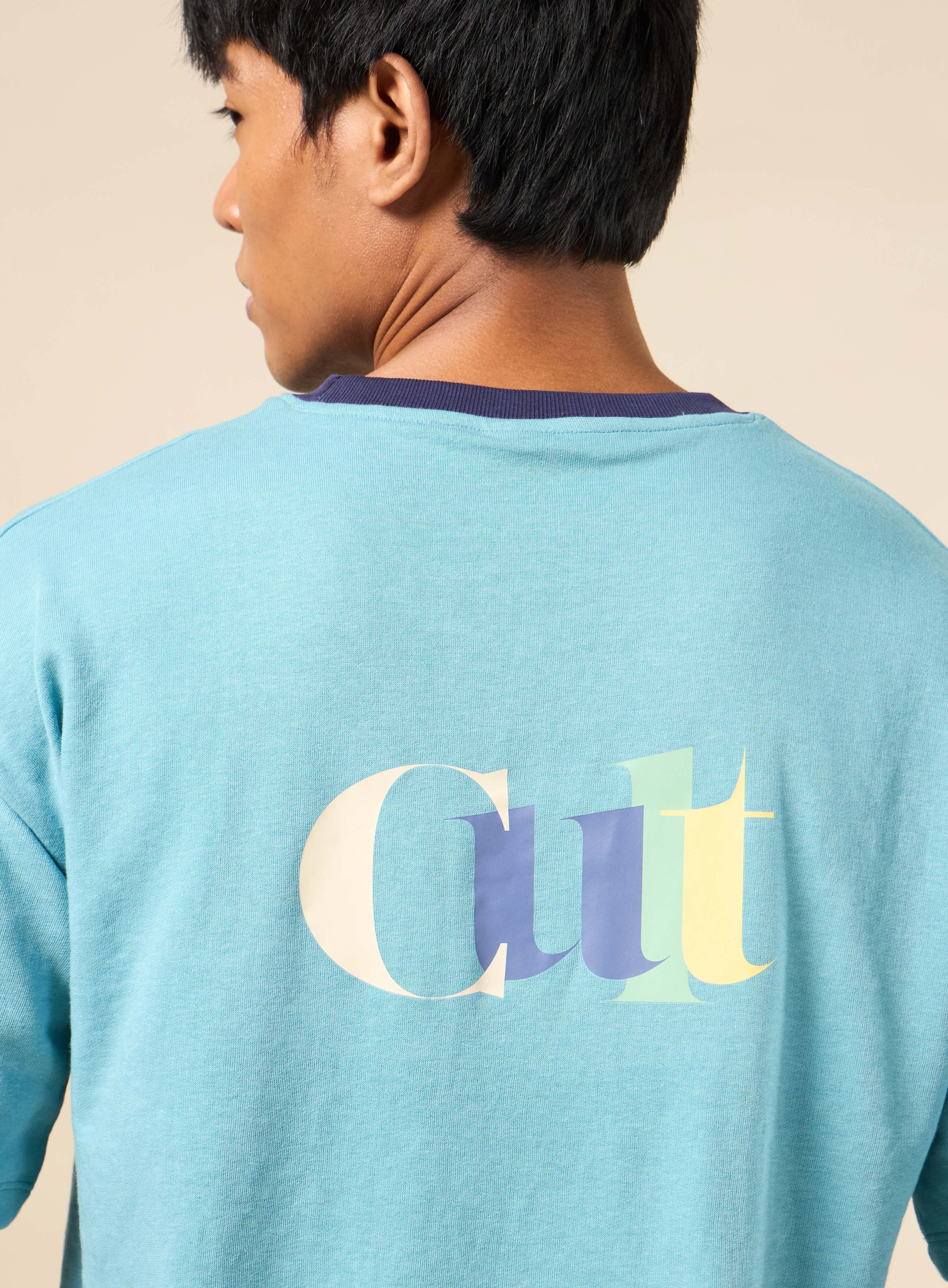 Men's Blue Cult Brand Carrier Oversized T-shirt