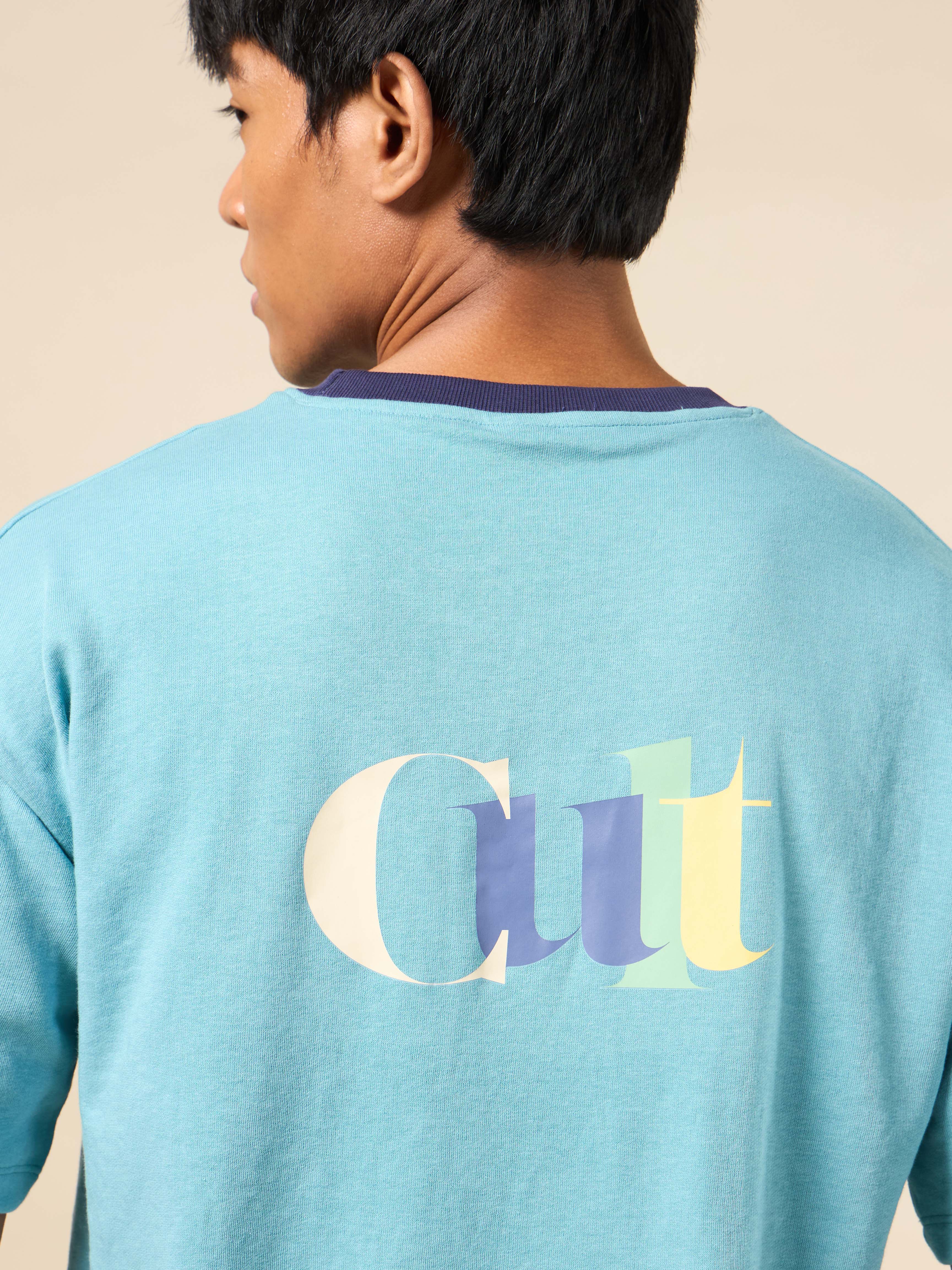 Men's Blue Cult Brand Carrier Oversized T-shirt
